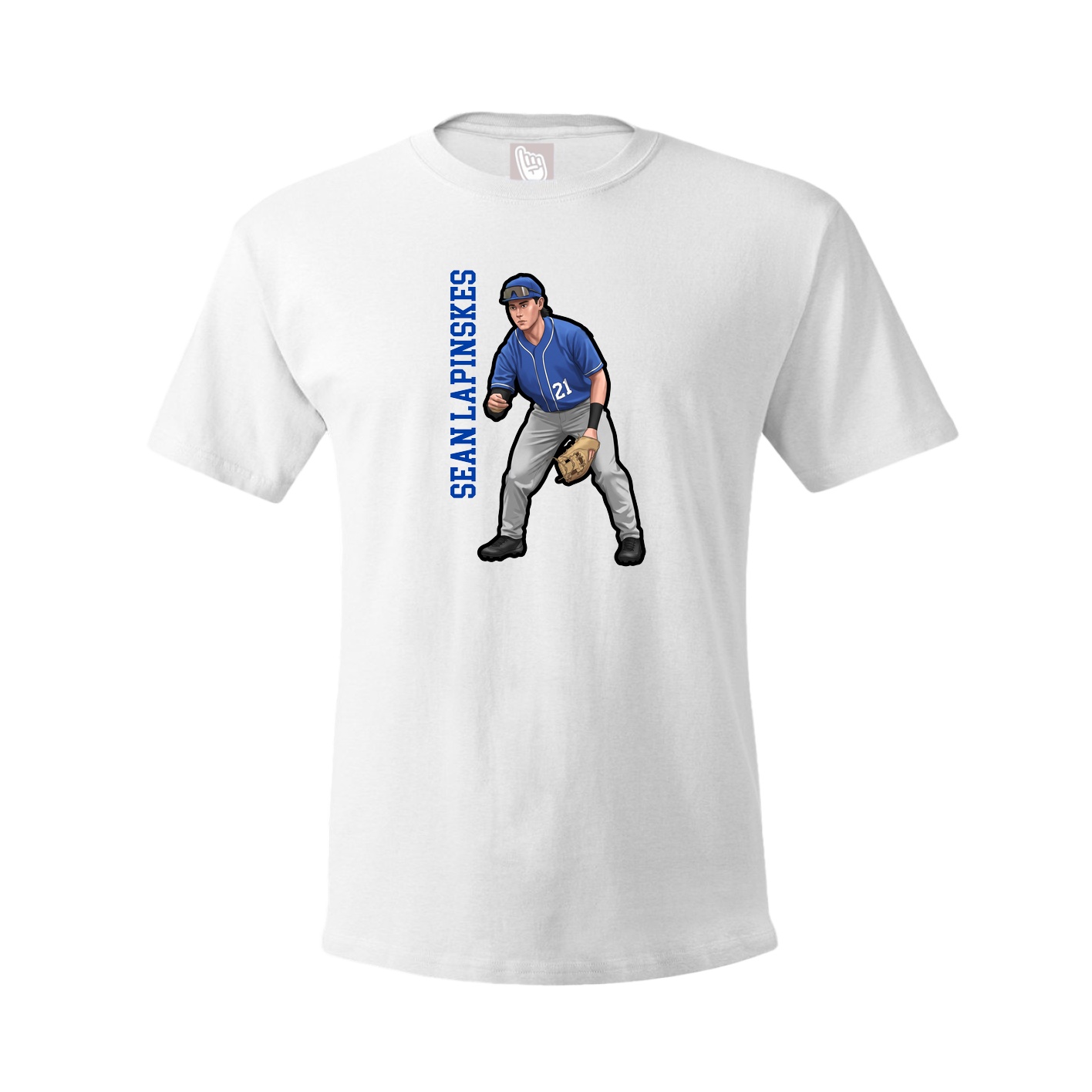 Tee — Name Vertical in White