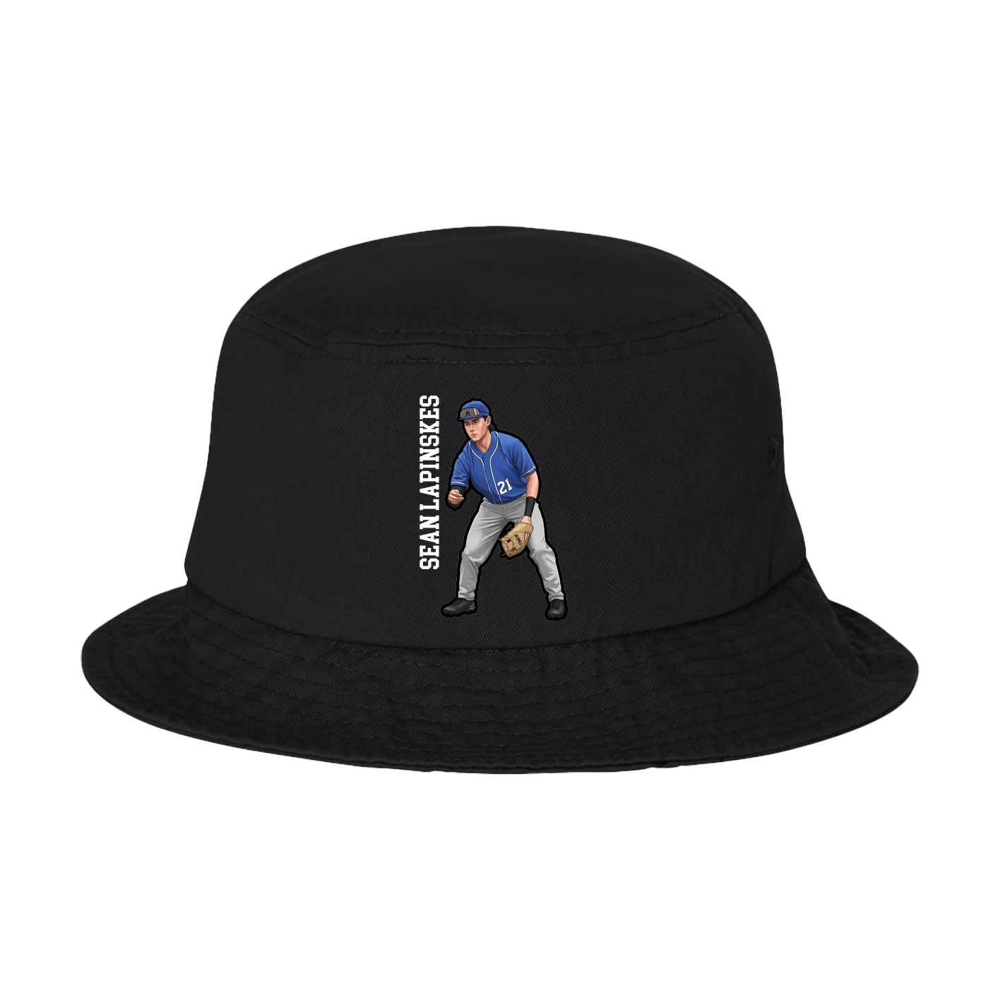 Bucket Cap — Name Vertical in Black