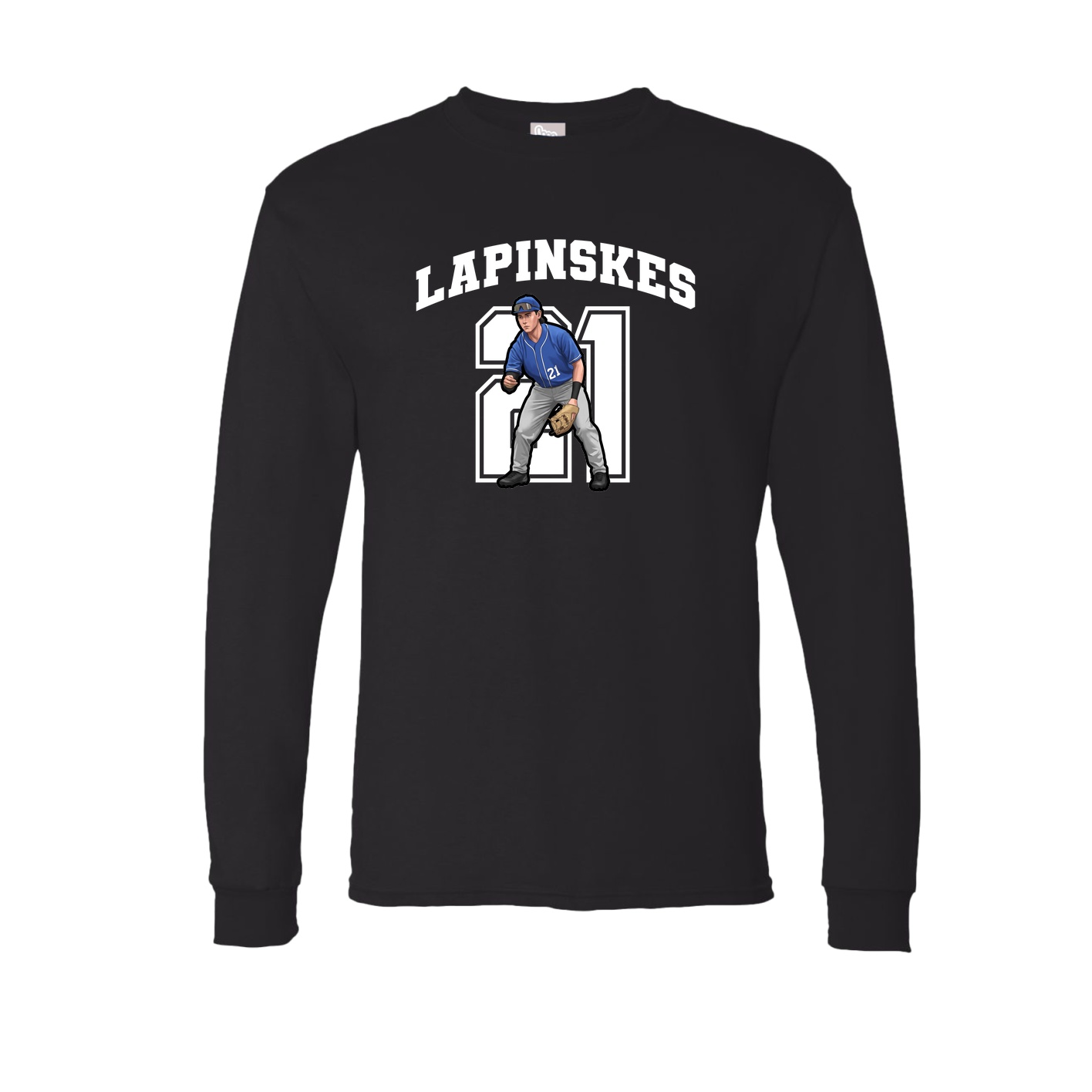 Long Sleeve Tee — Number in Black