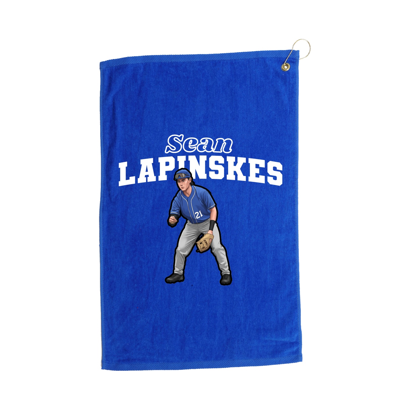 Golf Towel — Name Arch in Royal