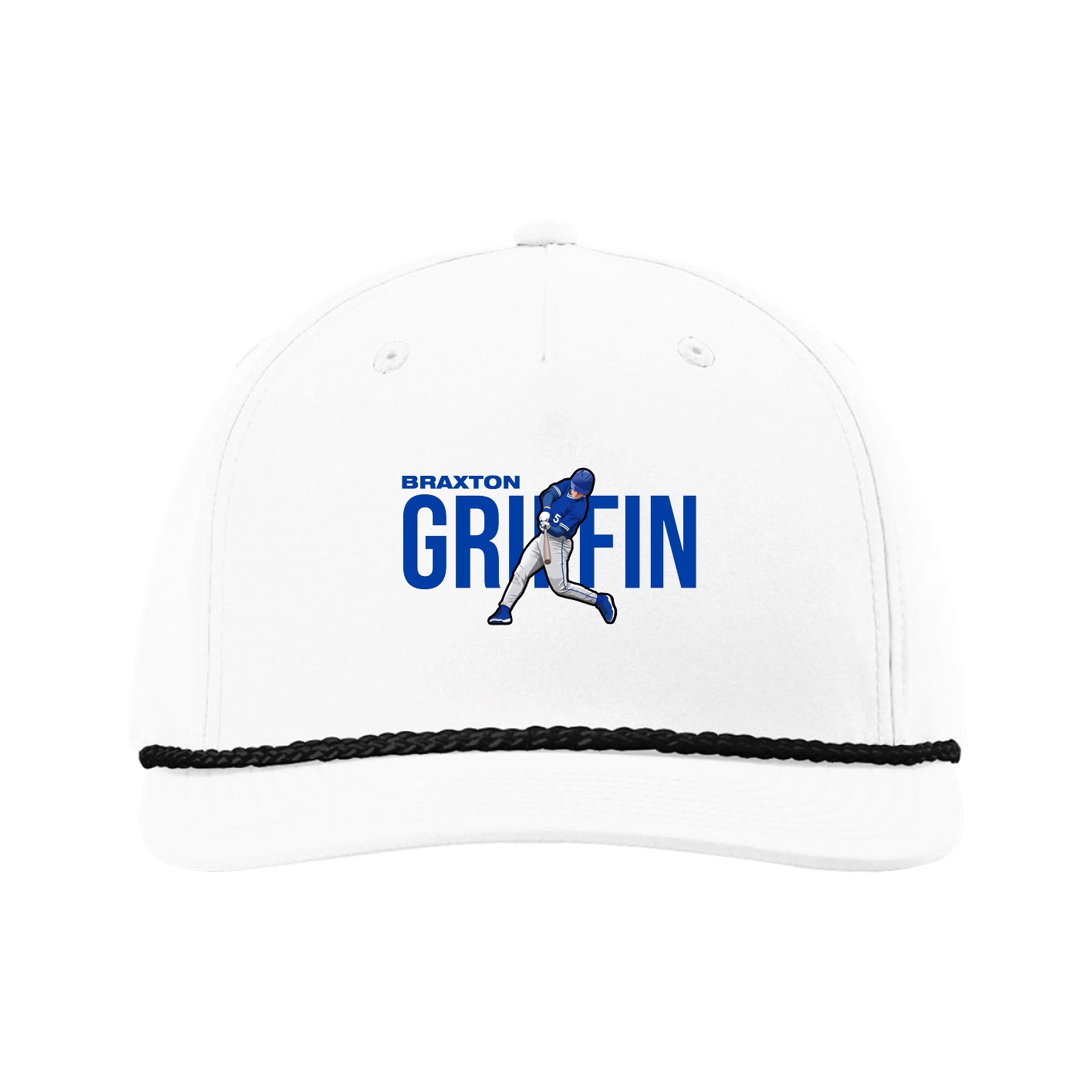 Five-Panel Classic Rope Cap — Player Name in White