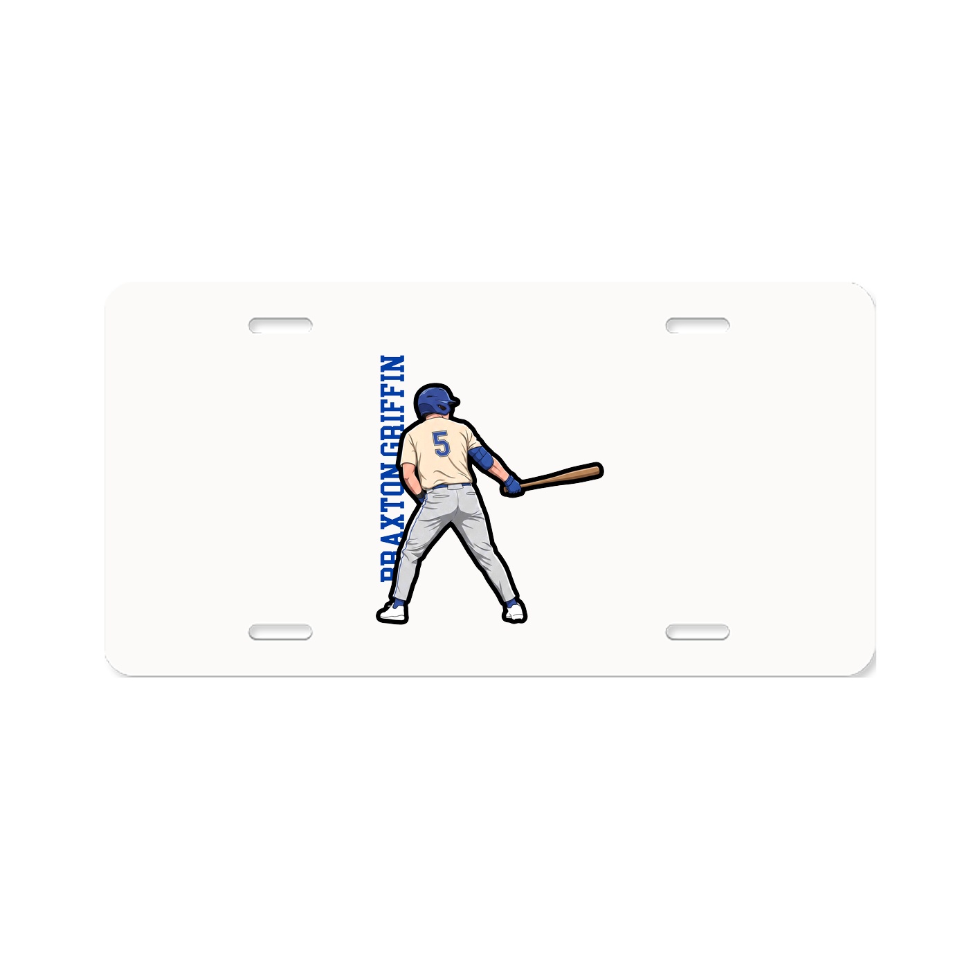 License Plate — Name Vertical in Classic