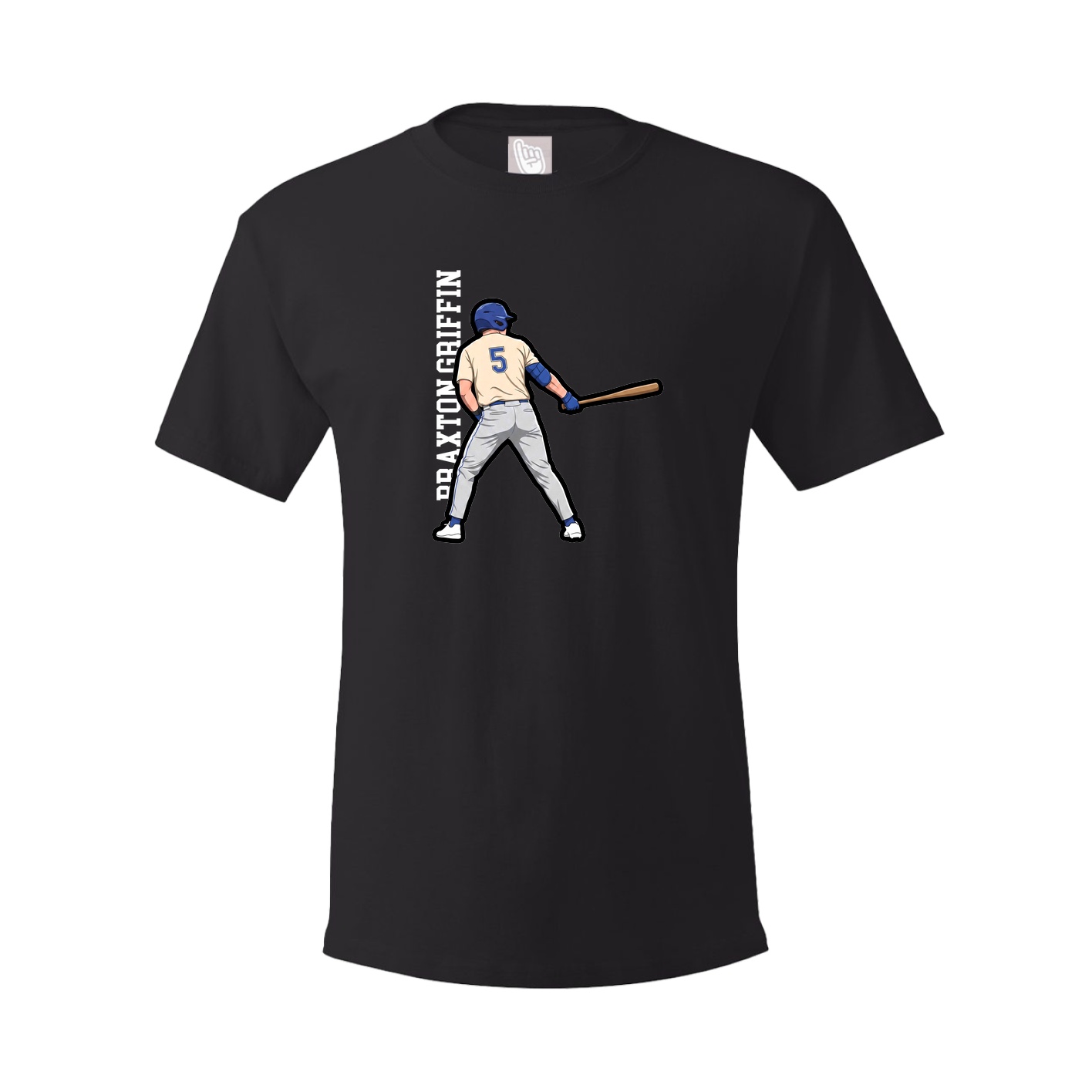 Tee — Name Vertical in Black