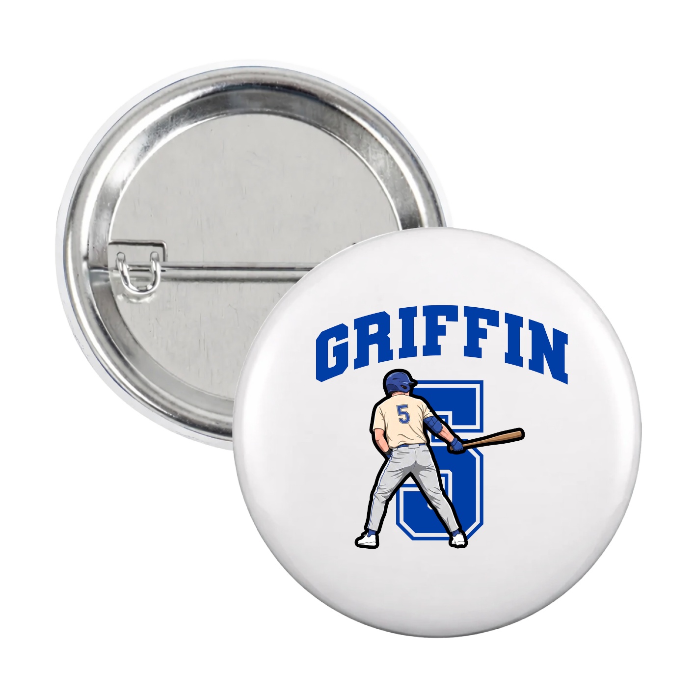 Game Day Button — Number in White