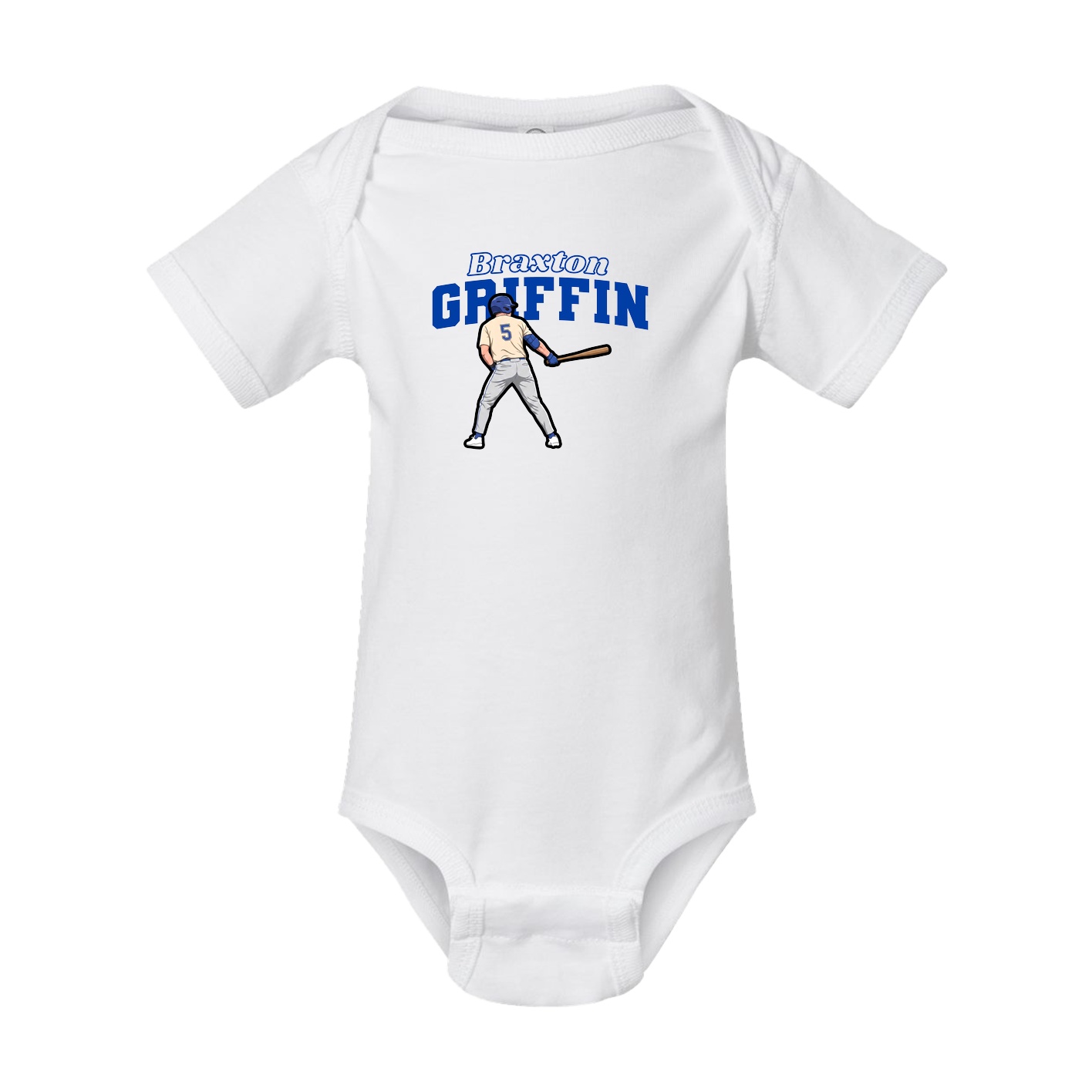 Baby Onesie — Name Arch in White