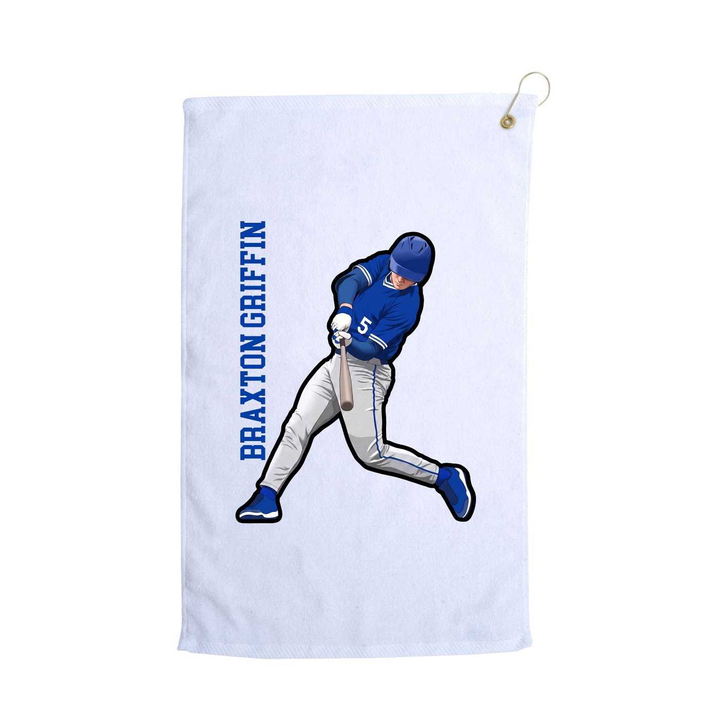 Golf Towel — Name Vertical in White