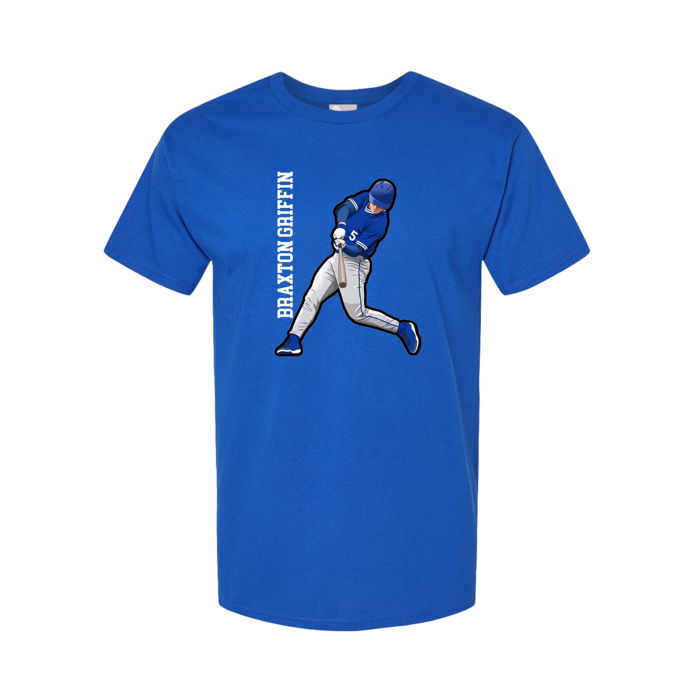 Youth Tee — Name Vertical in Royal