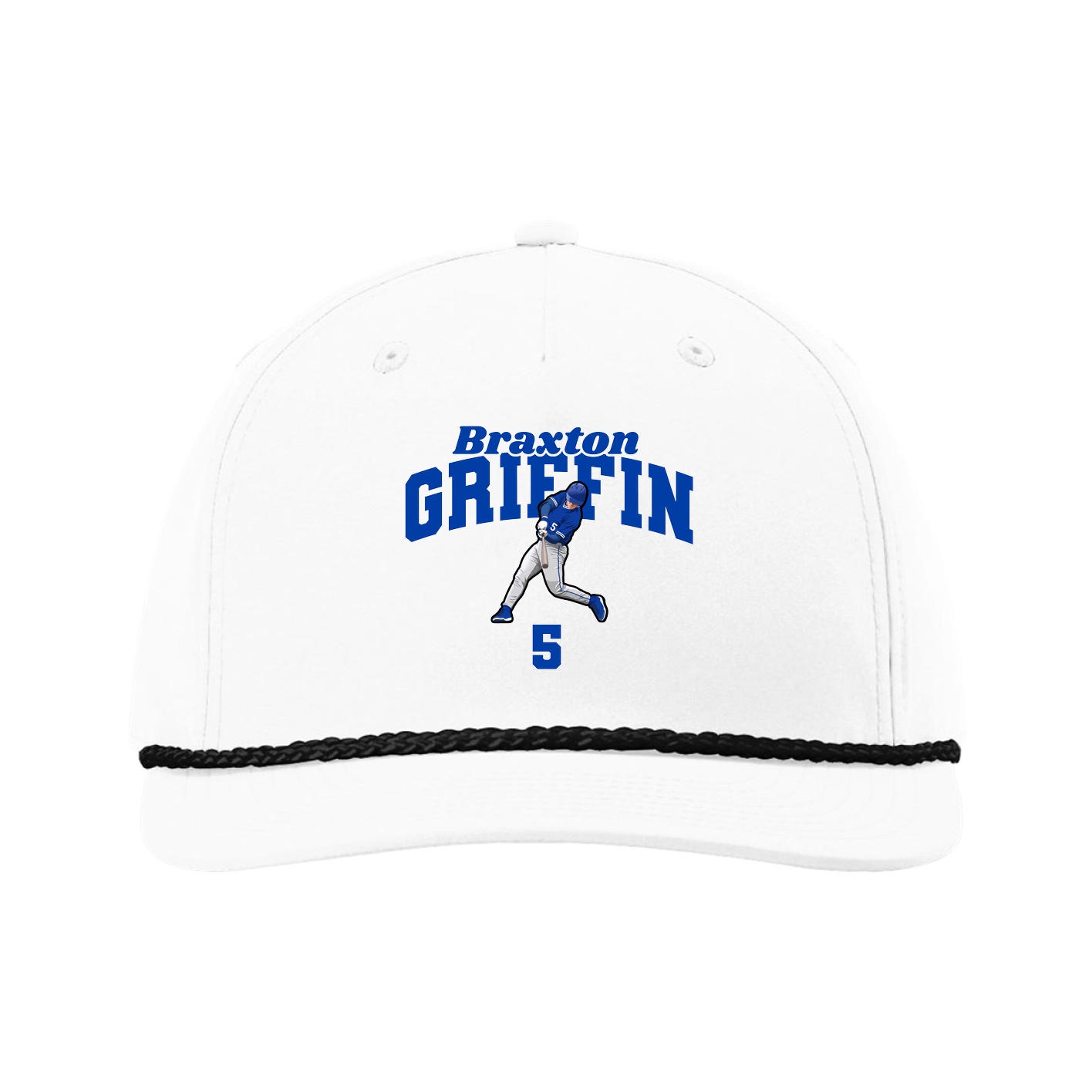 Five-Panel Classic Rope Cap — Signature Arch in White