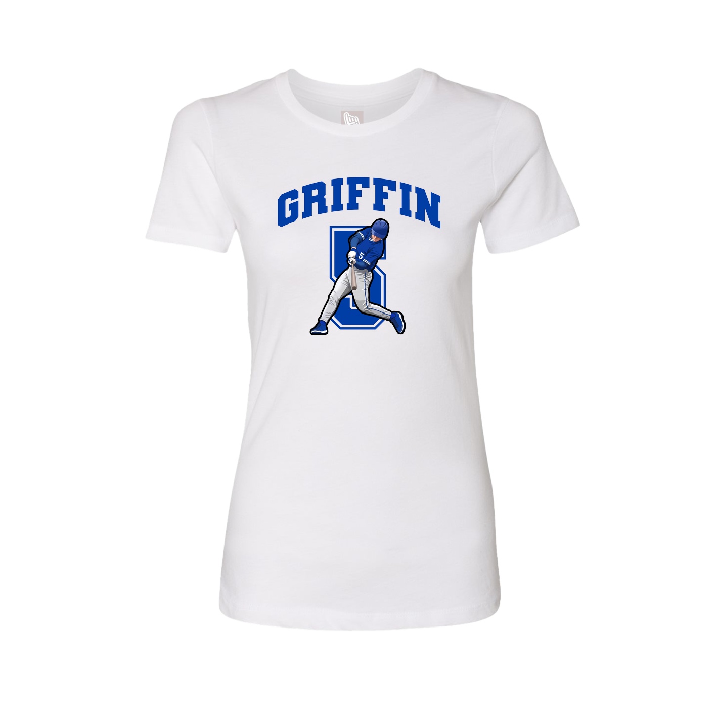 Fitted Women's Tee — Number in White