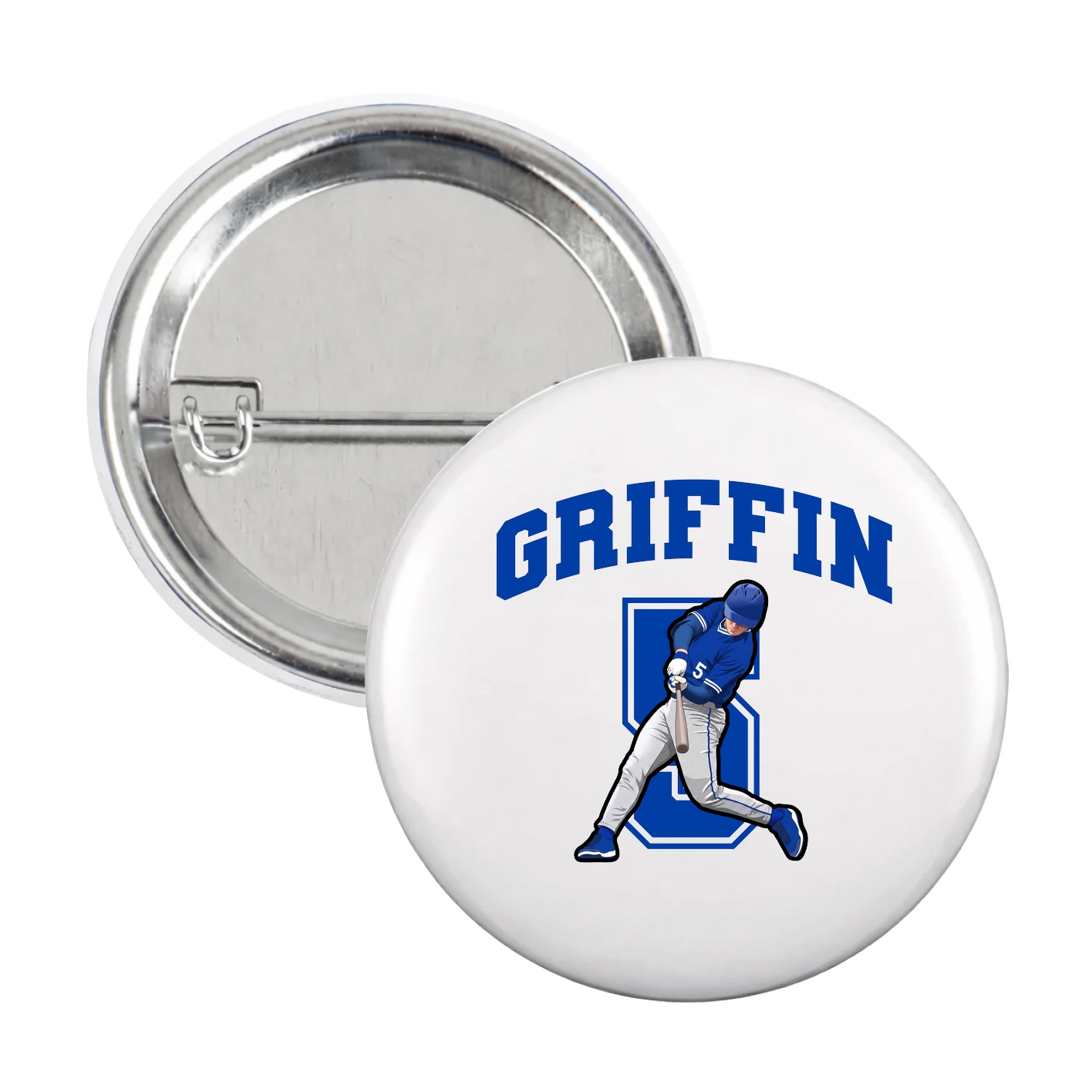 Game Day Button — Number in White