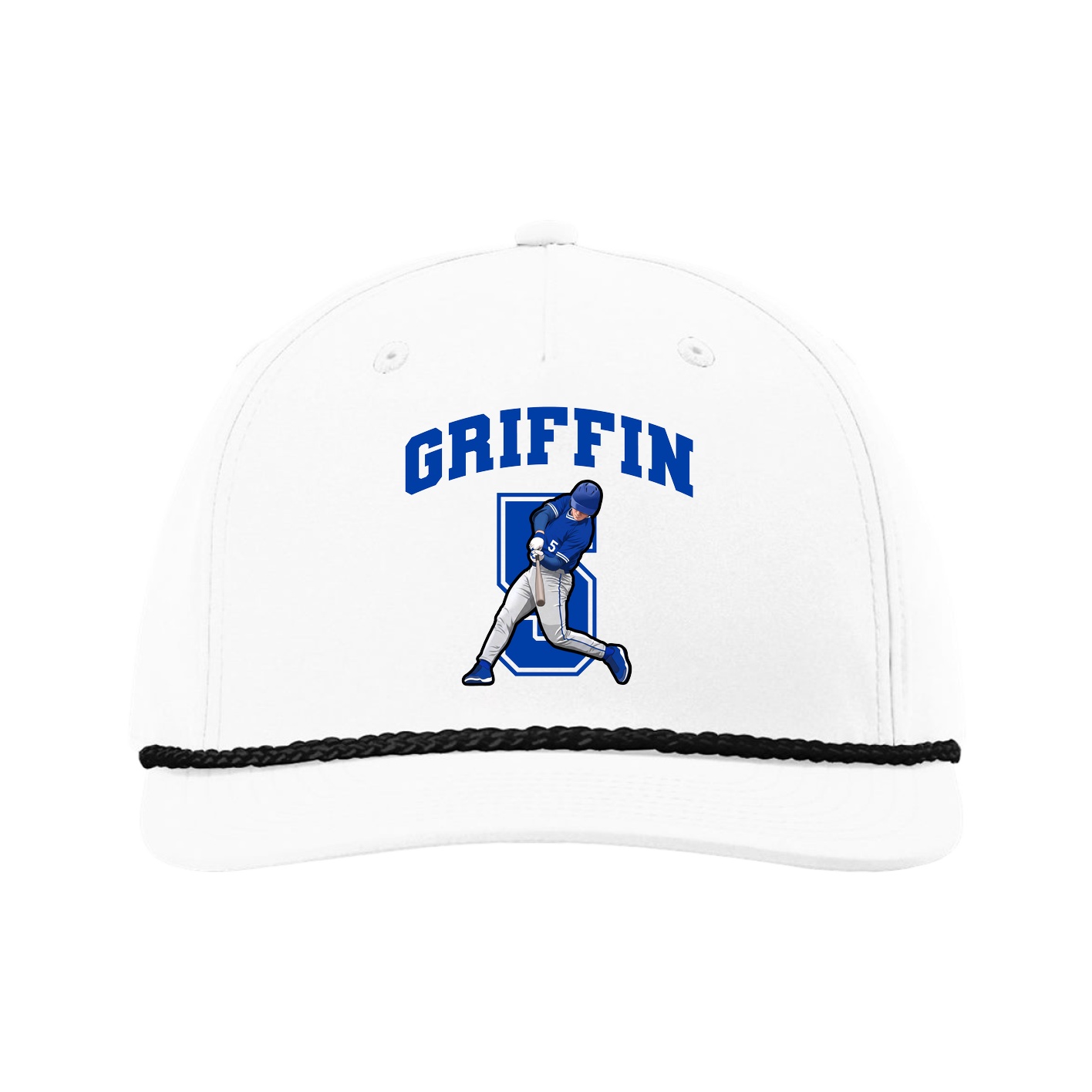 Five-Panel Classic Rope Cap — Number in White