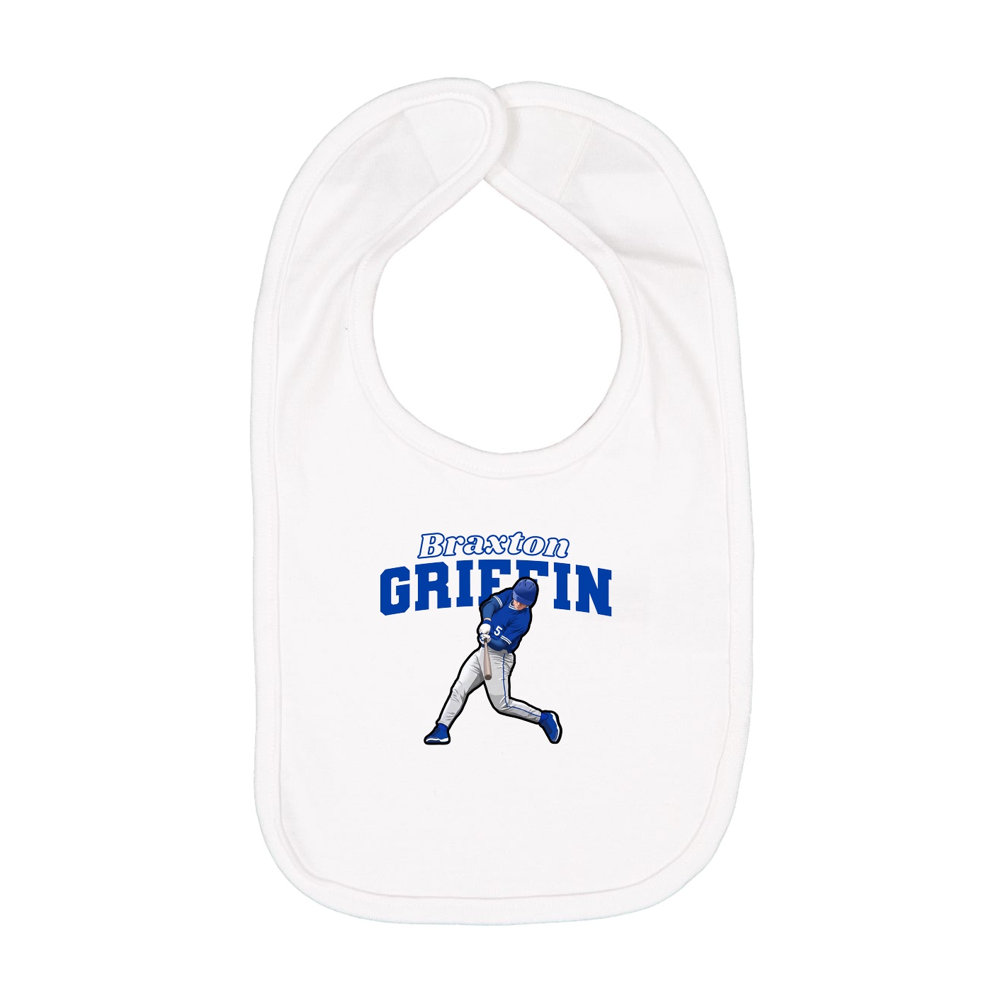 Infant Bib — Name Arch in White