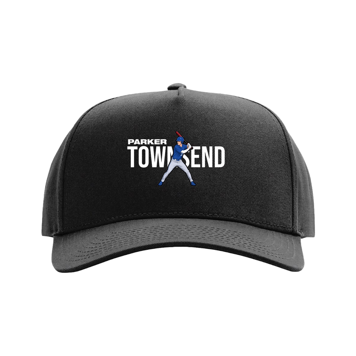 Full Fabric Five-Panel Champ Cap — Player Name in Black
