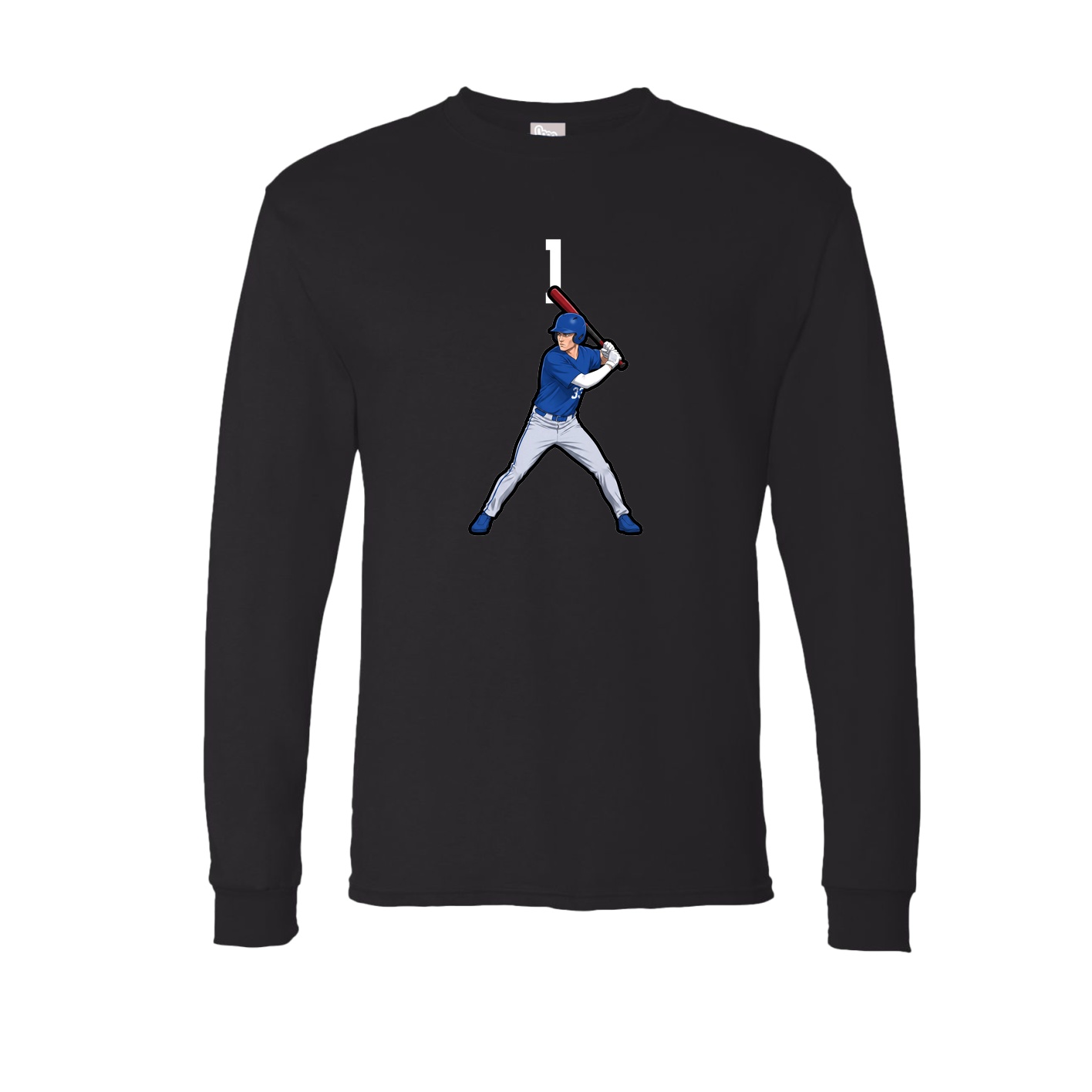 Long Sleeve Tee — Number Top in Black