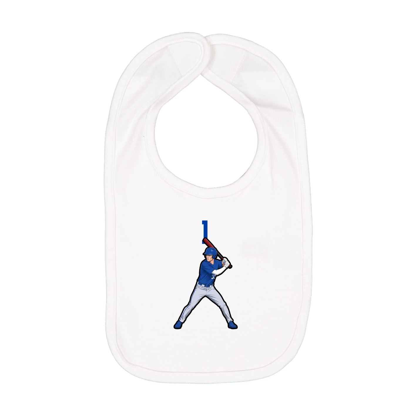 Infant Bib — Number Top in White