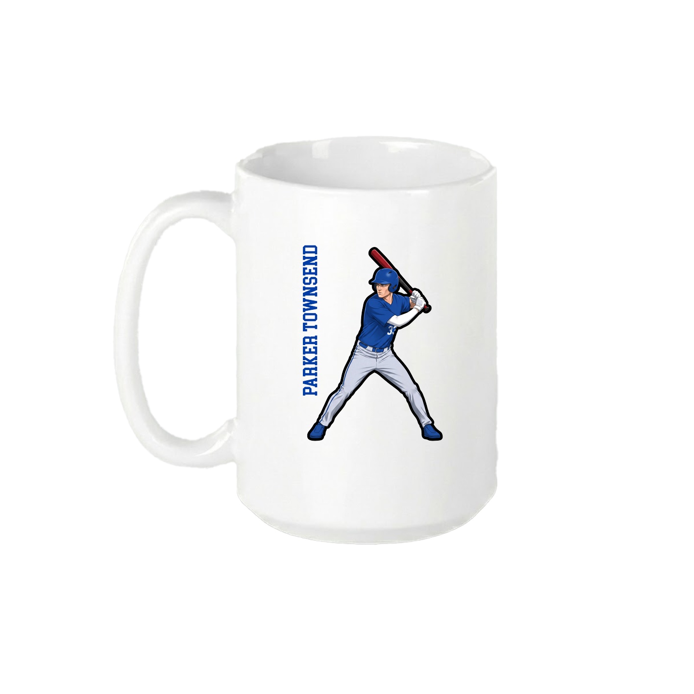 15oz Coffee Mug — Name Vertical in White