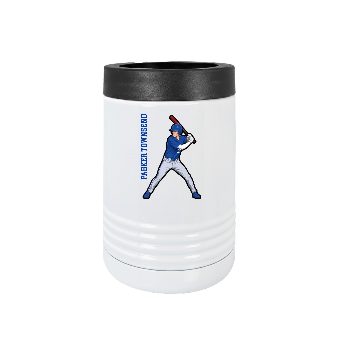Beverage Holder — Name Vertical in White