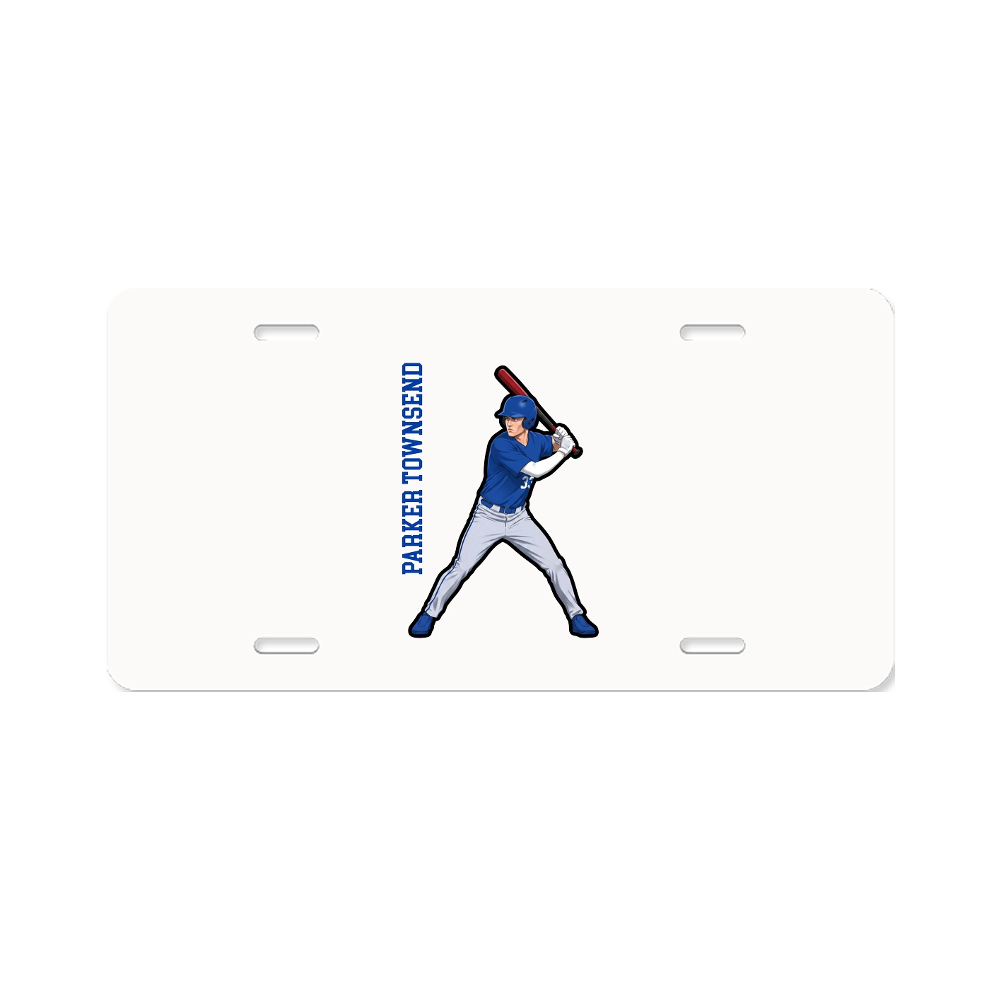 License Plate — Name Vertical in Classic