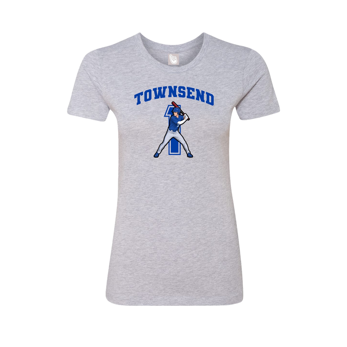 Fitted Women's Tee — Number in Grey