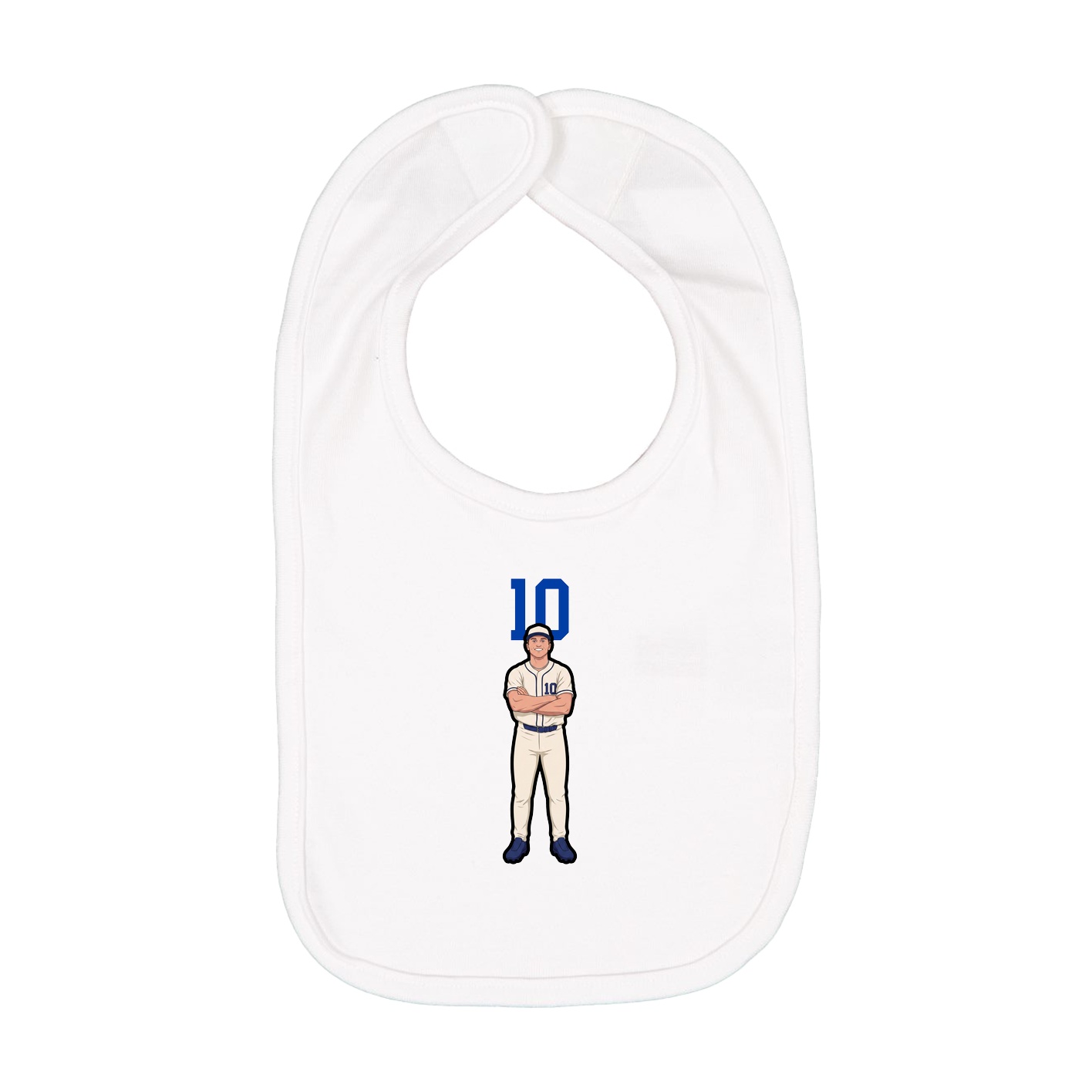 Infant Bib — Number Top in White