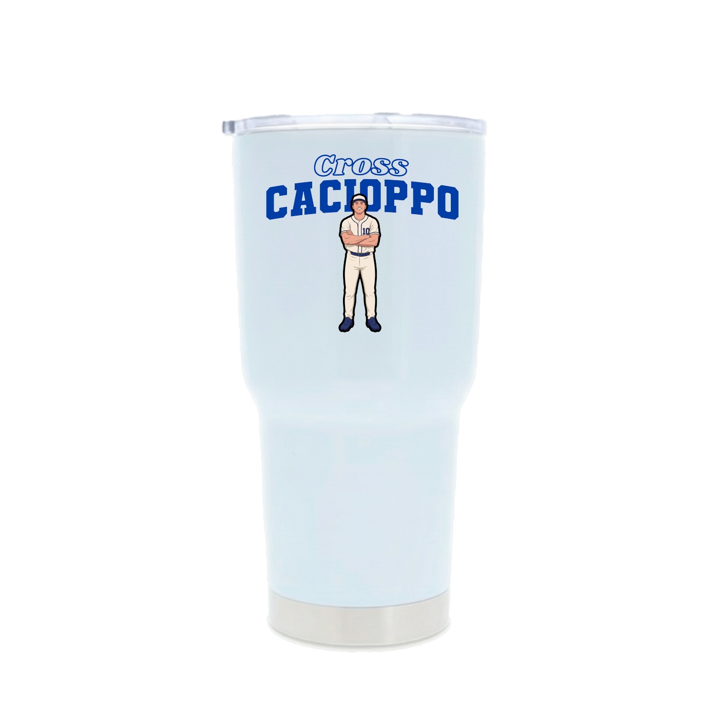 30oz Stainless Steel Tumbler — Name Arch in White