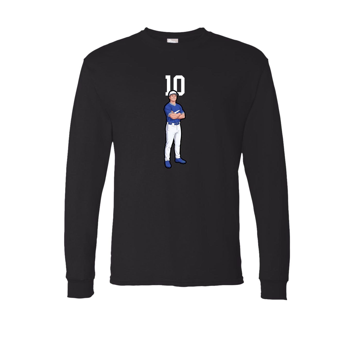 Long Sleeve Tee — Number Top in Black