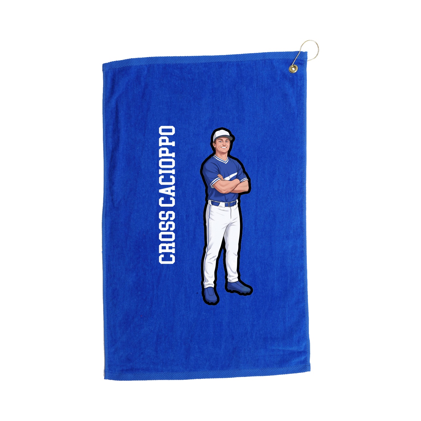 Golf Towel — Name Vertical in Royal