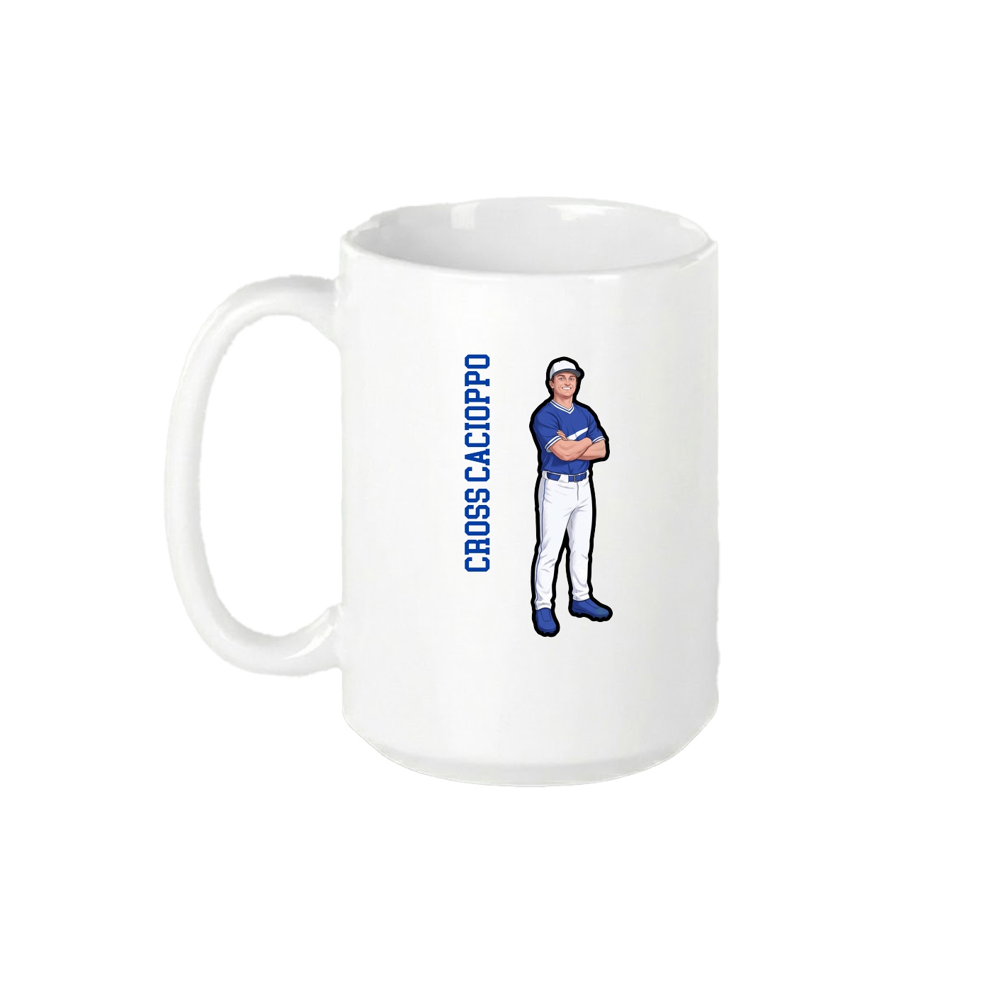 15oz Coffee Mug — Name Vertical in White