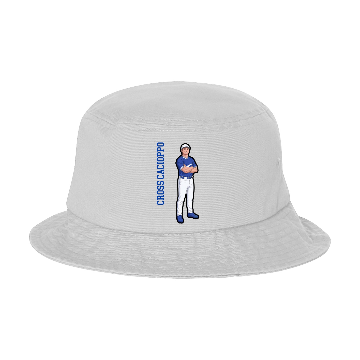 Bucket Cap — Name Vertical in White