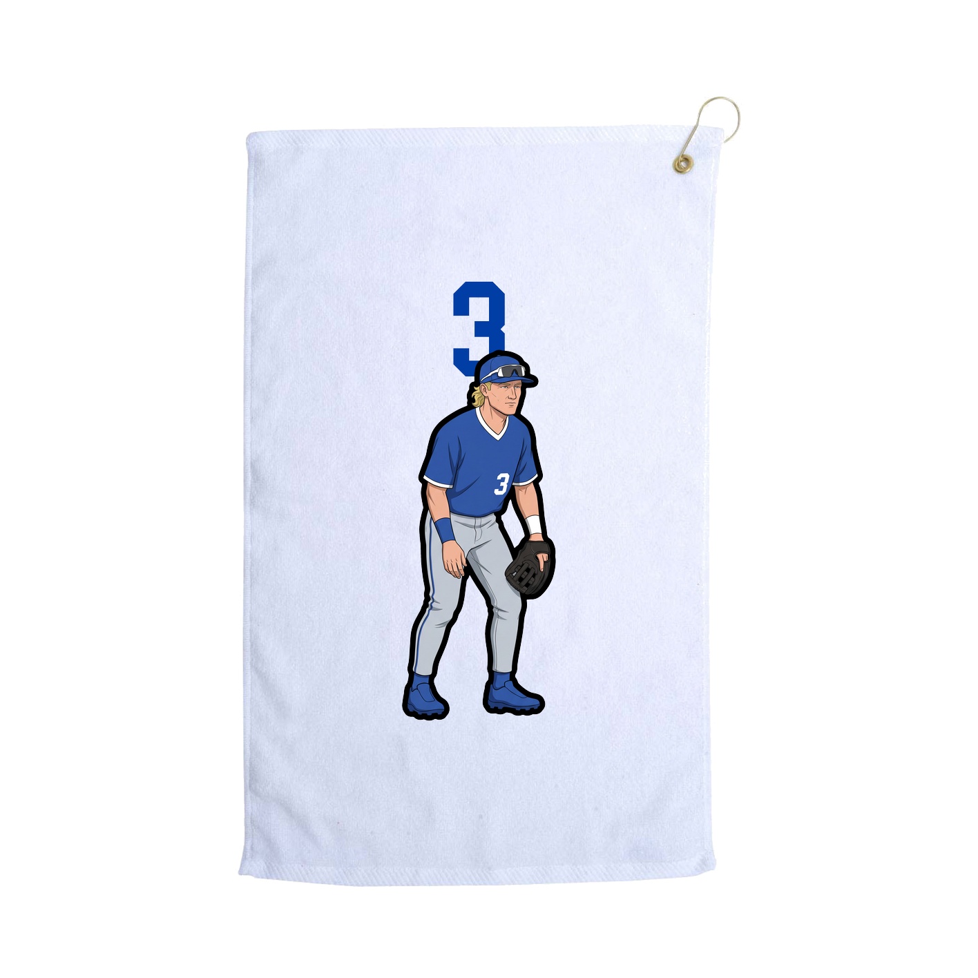 Golf Towel — Number Top in White