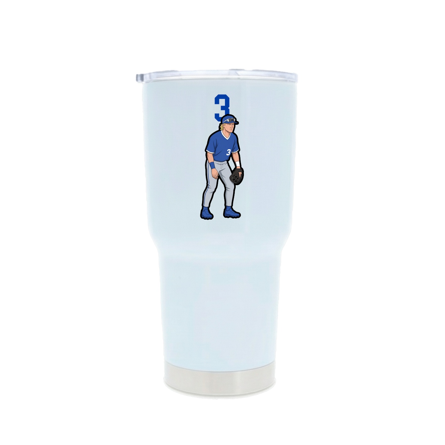 30oz Stainless Steel Tumbler — Number Top in White