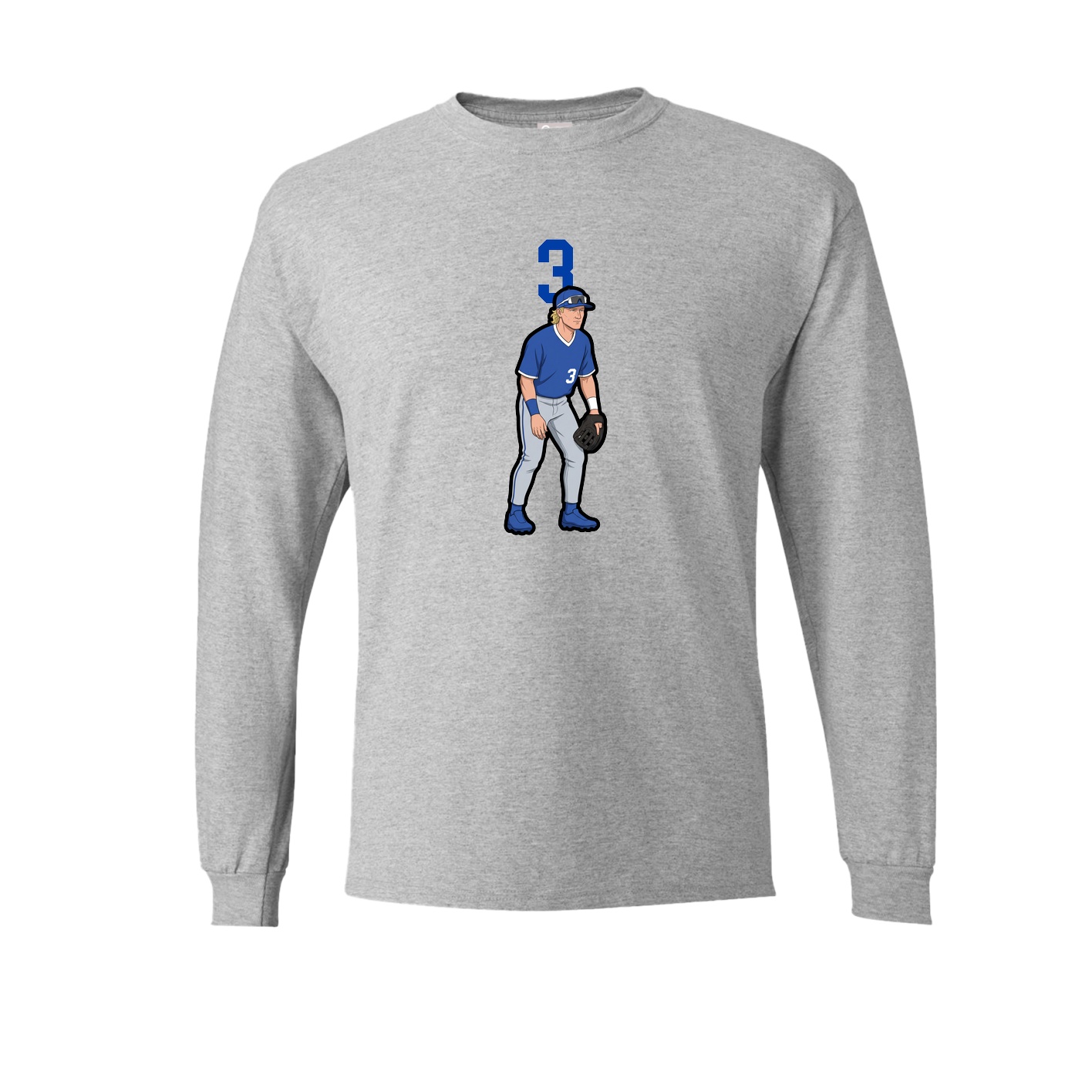 Long Sleeve Tee — Number Top in Grey