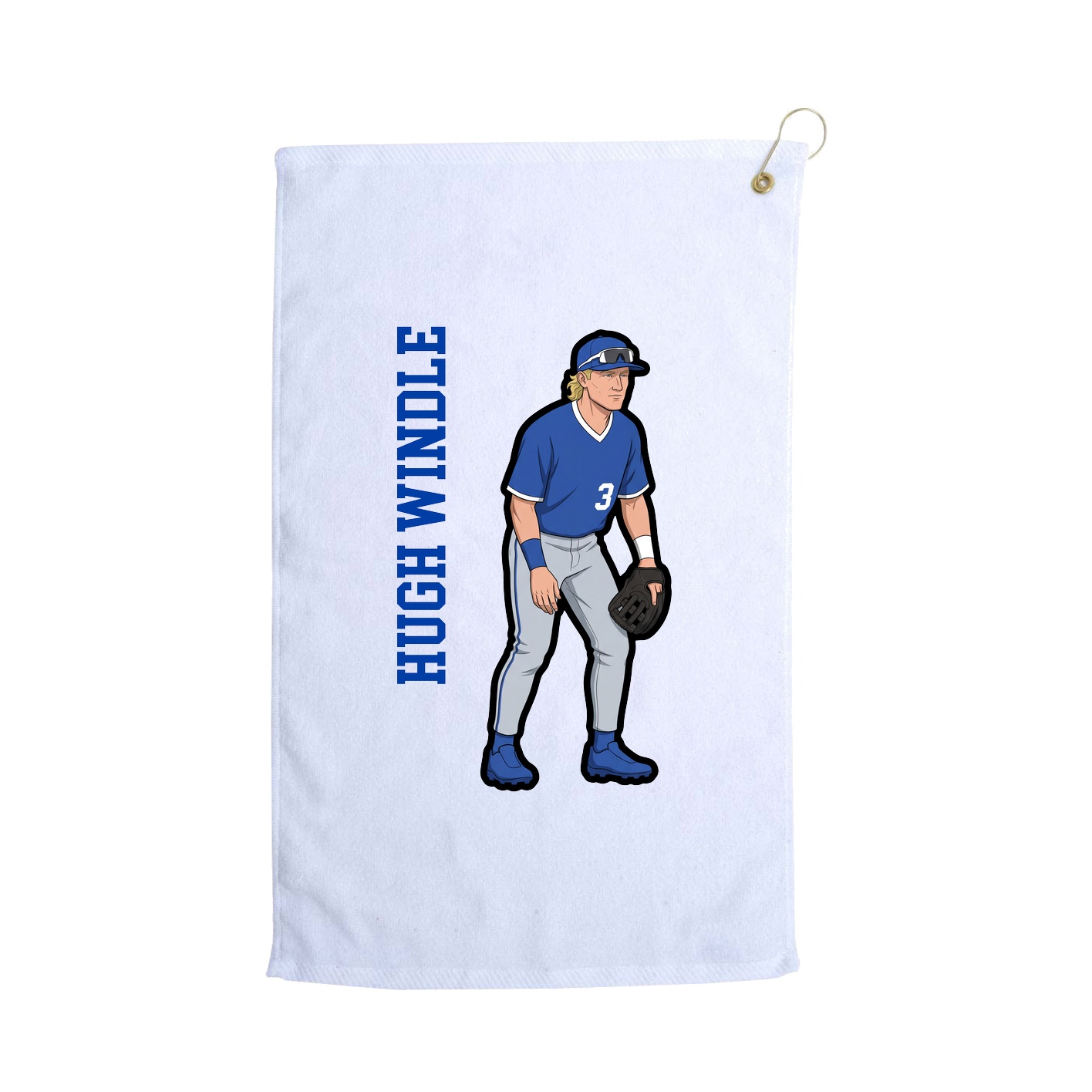 Golf Towel — Name Vertical in White