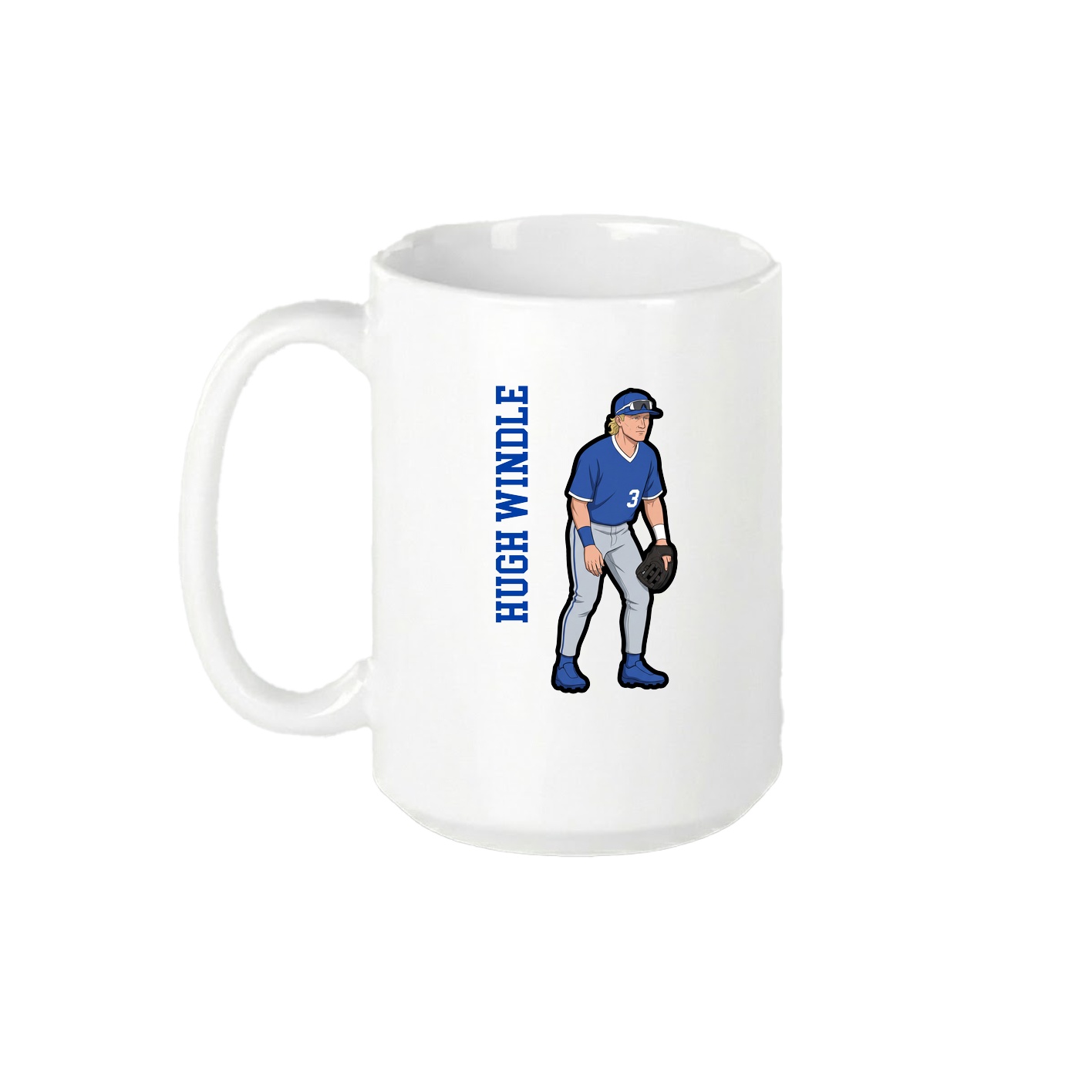 15oz Coffee Mug — Name Vertical in White