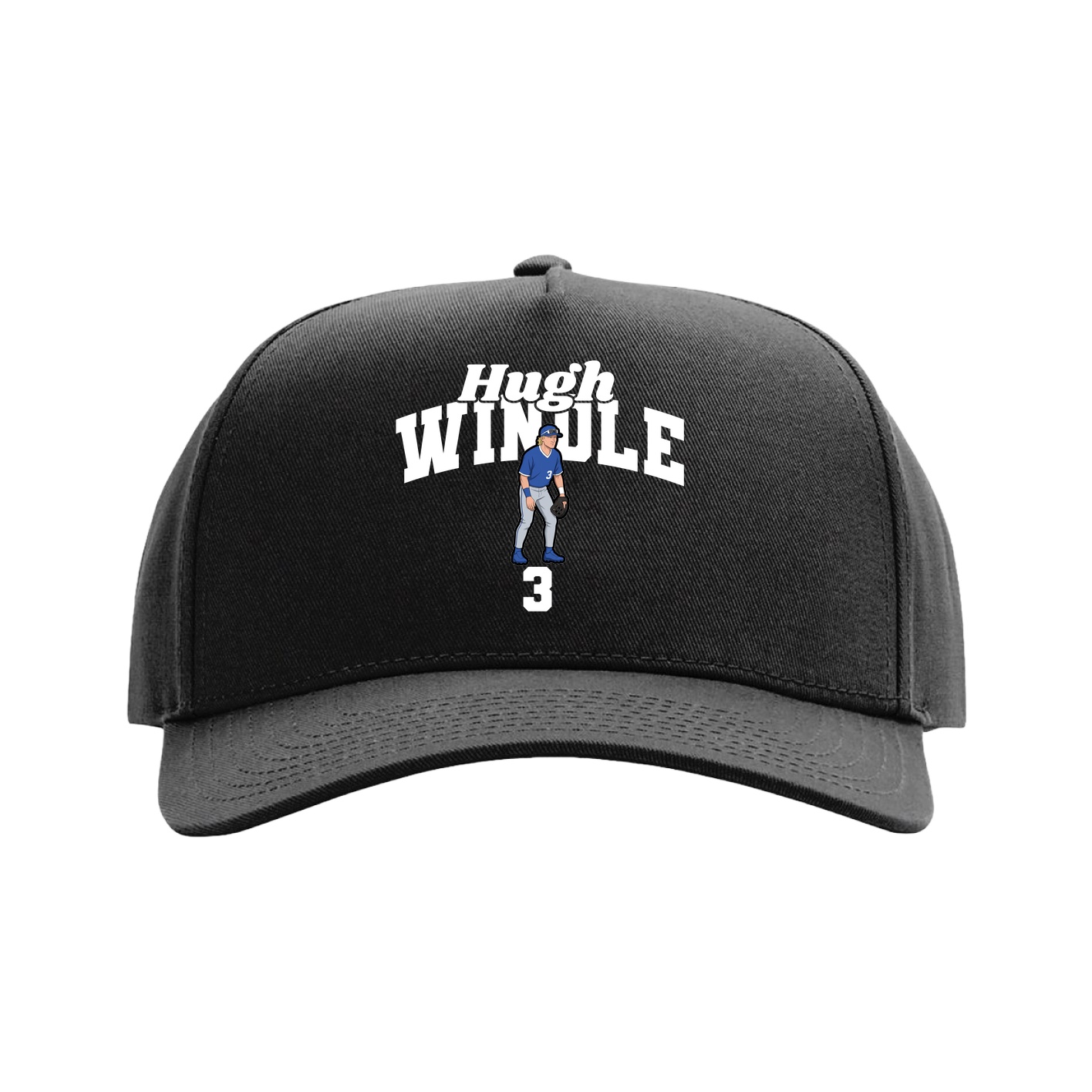 Full Fabric Five-Panel Champ Cap — Signature Arch in Black