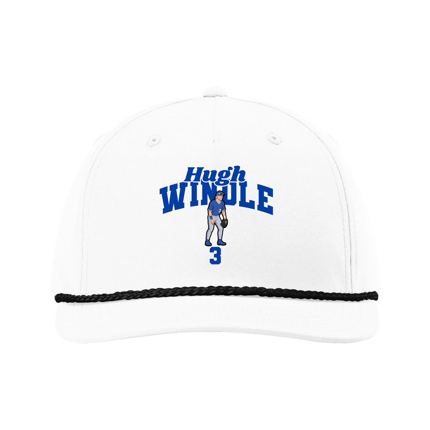 Five-Panel Classic Rope Cap — Signature Arch in White