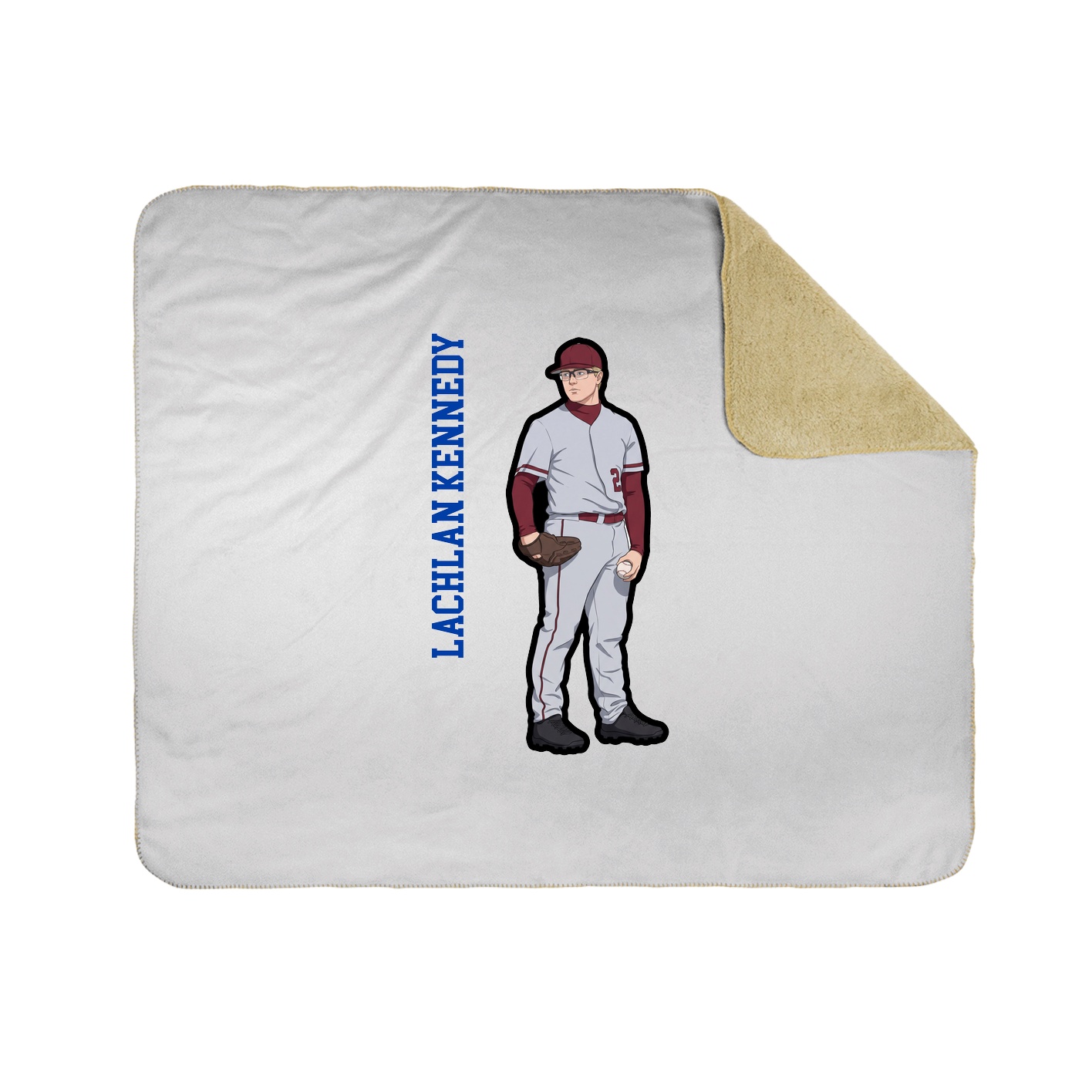 Throw Blanket — Name Vertical in White