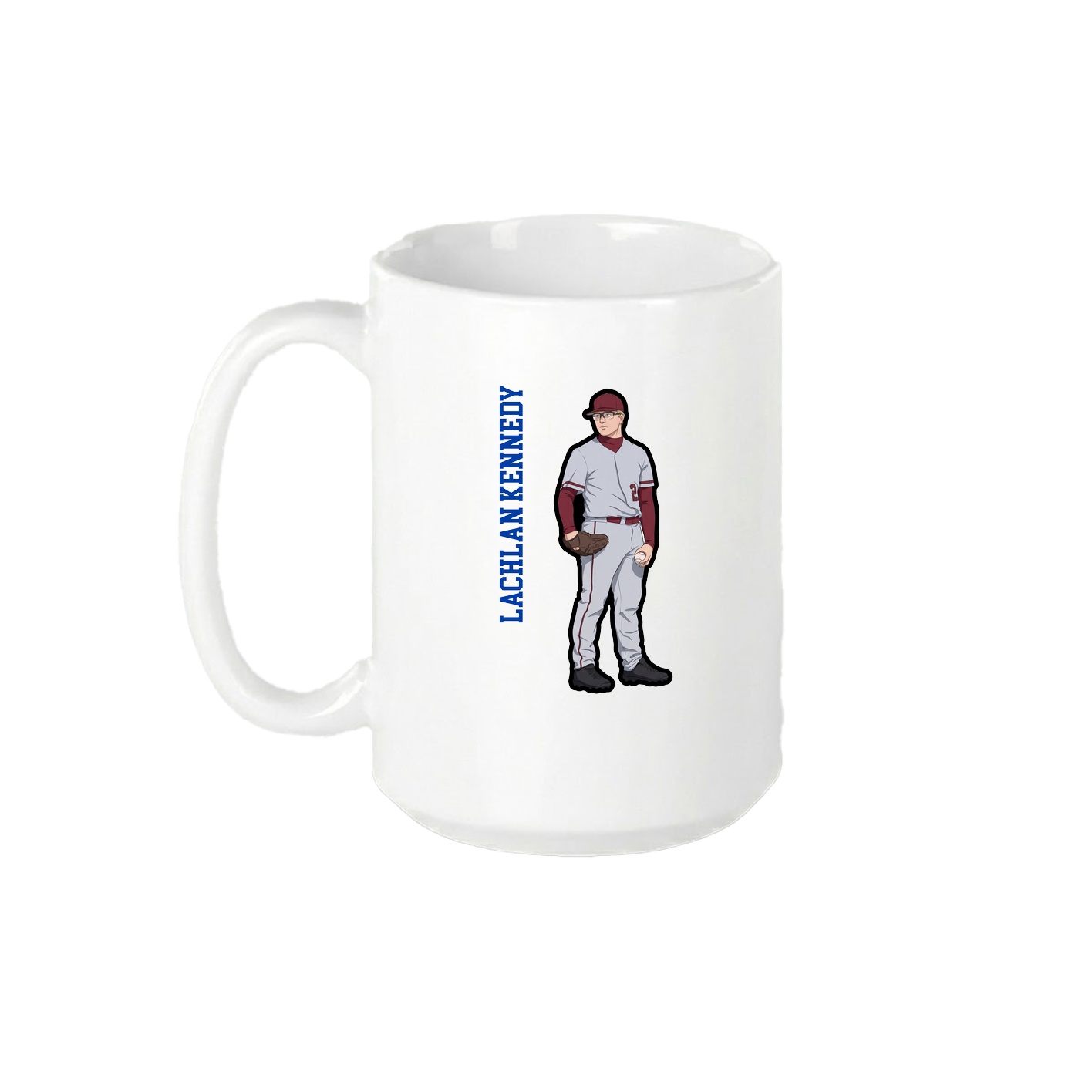 15oz Coffee Mug — Name Vertical in White