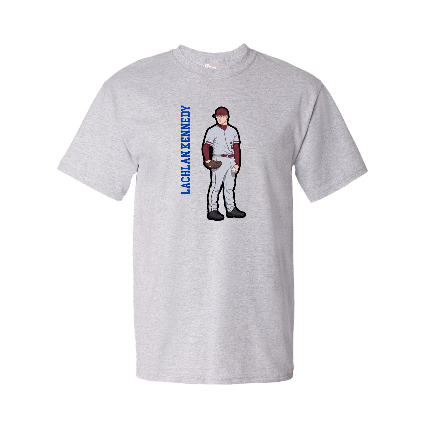 Youth Tee — Name Vertical in Grey