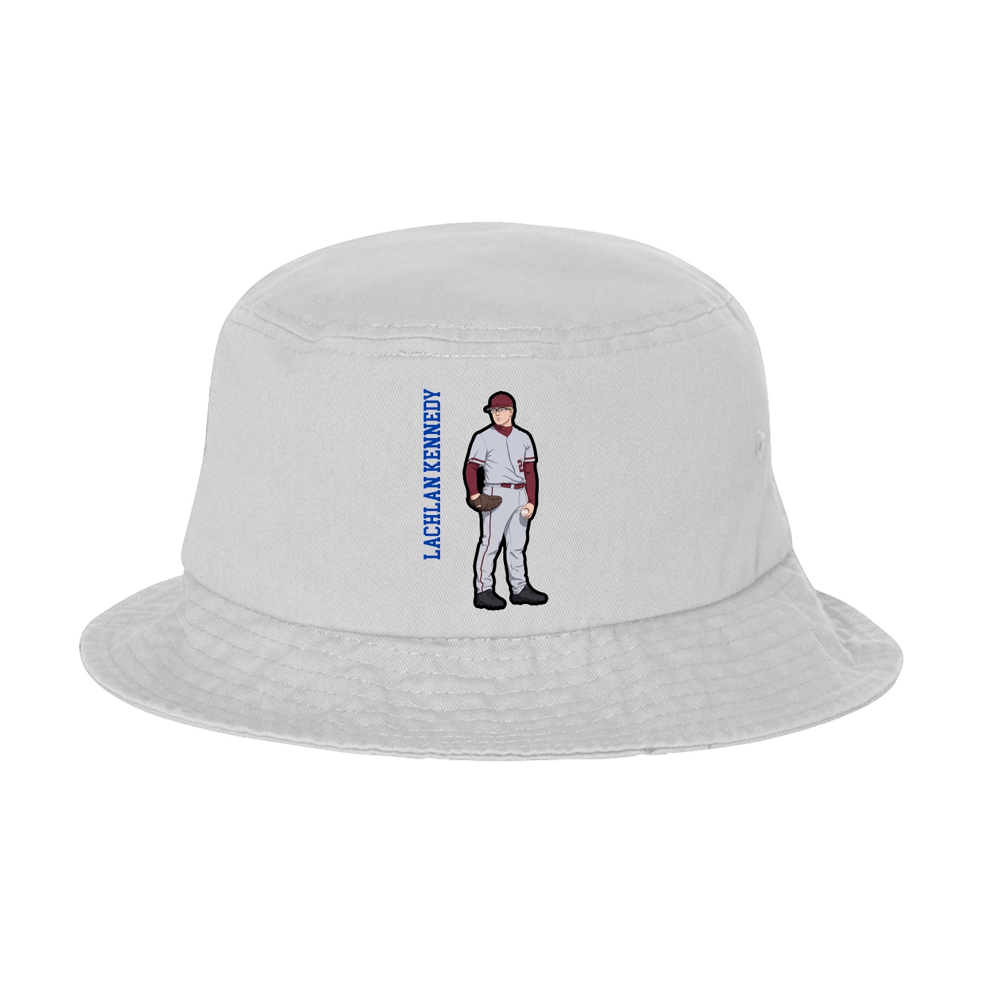 Bucket Cap — Name Vertical in White