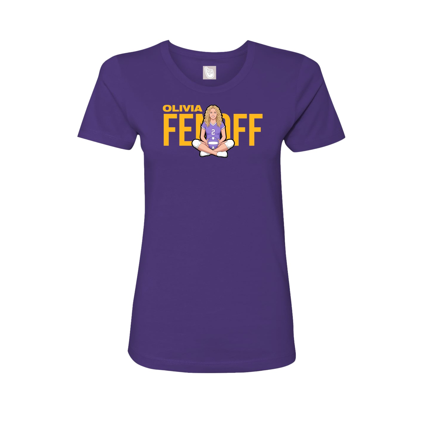 Fitted Women's Tee — Player Name in Purple