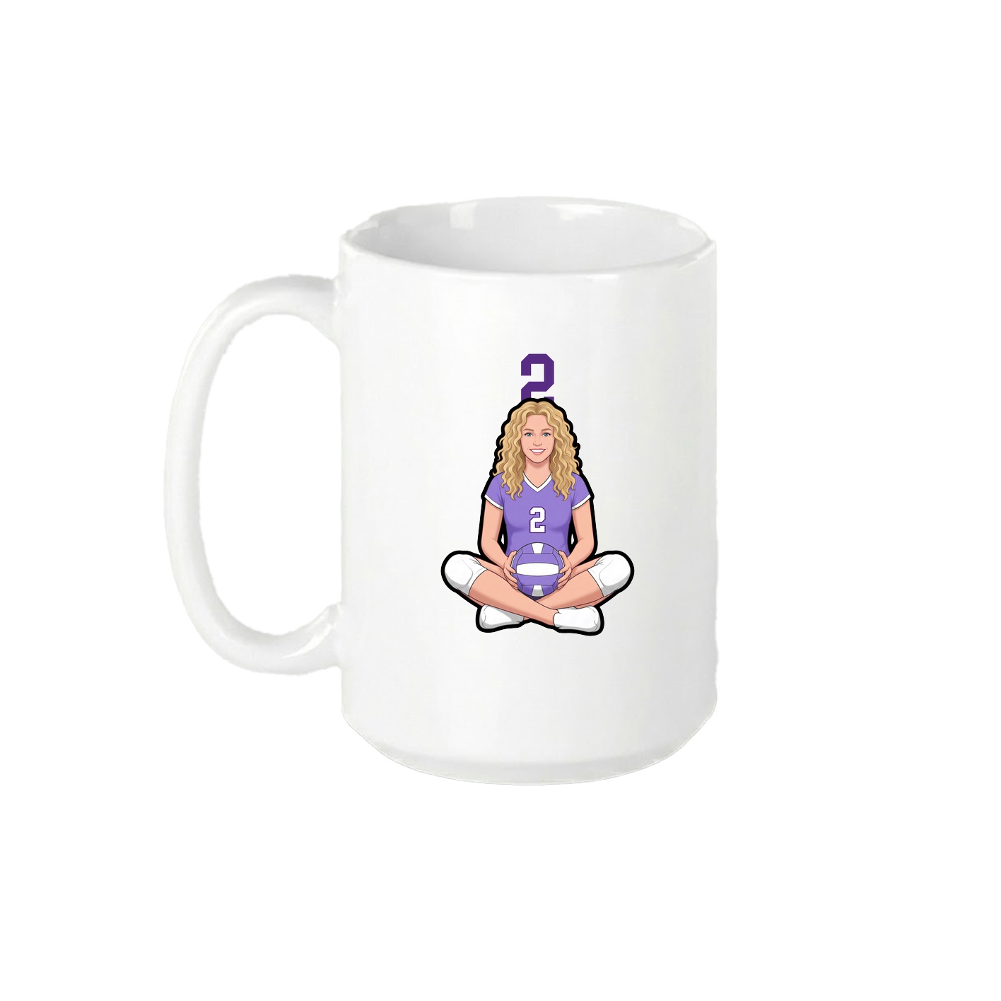 15oz Coffee Mug — Number Top in White