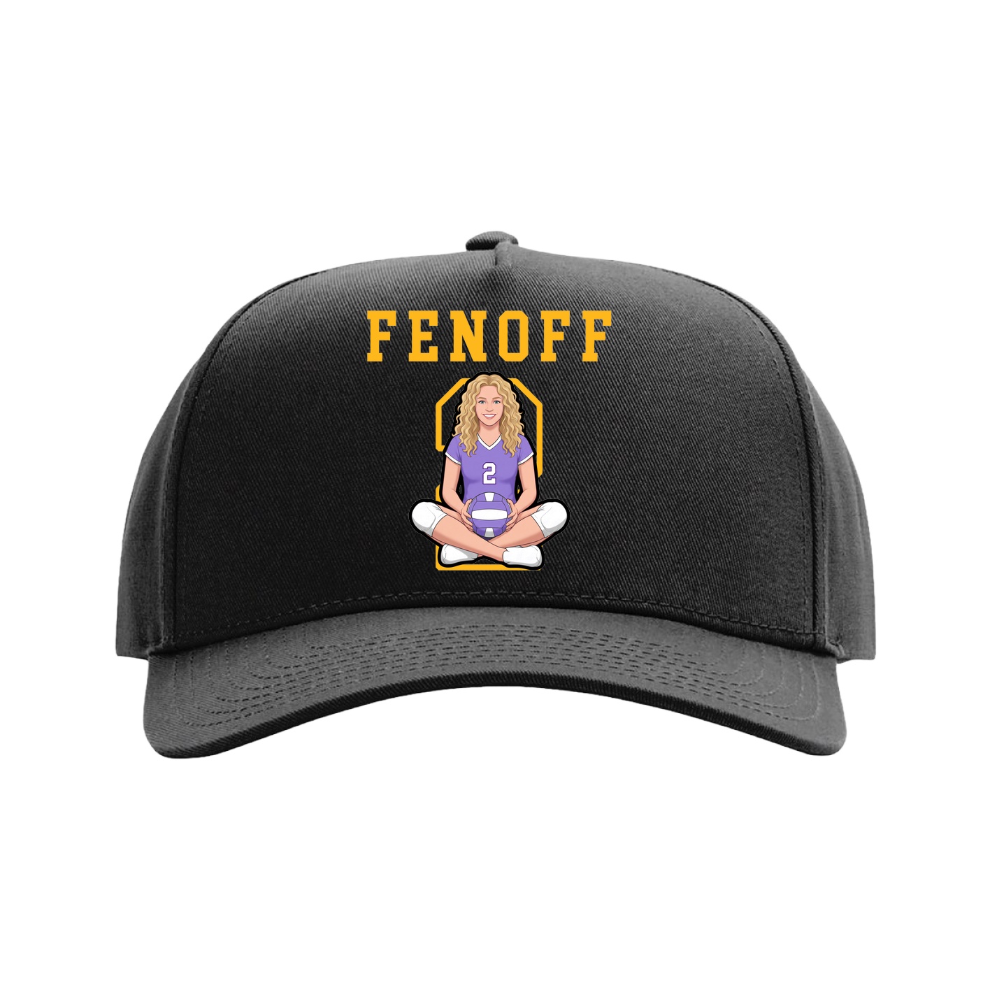 Full Fabric Five-Panel Champ Cap — Shirsey in Black