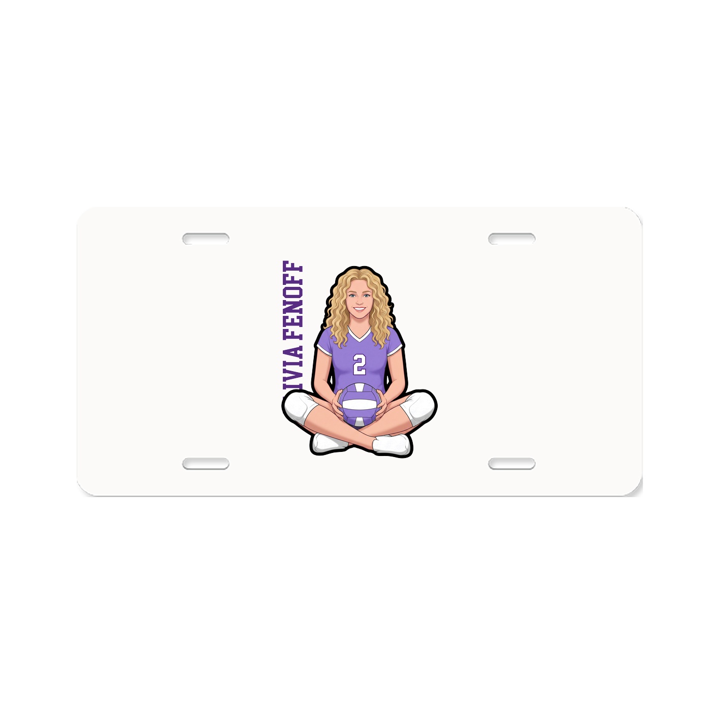 License Plate — Name Vertical in Classic
