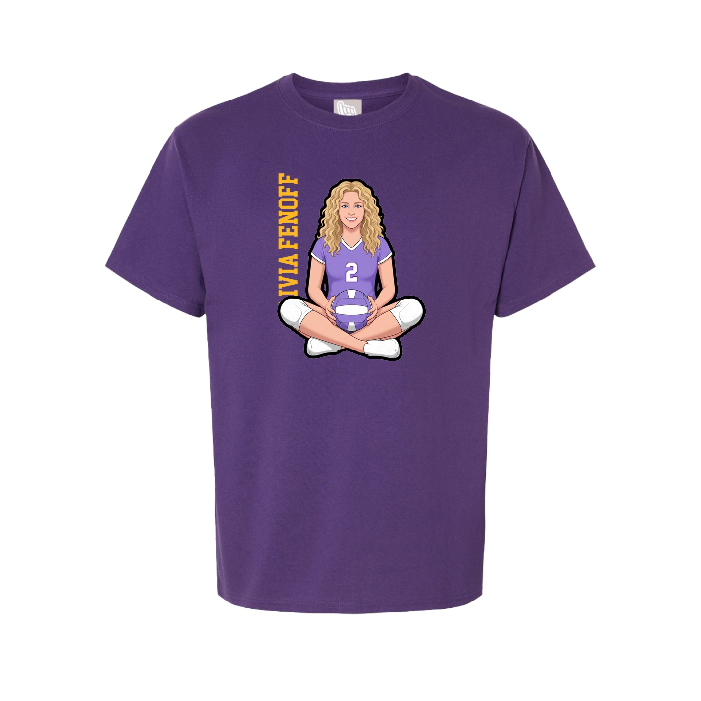 Tee — Name Vertical in Purple