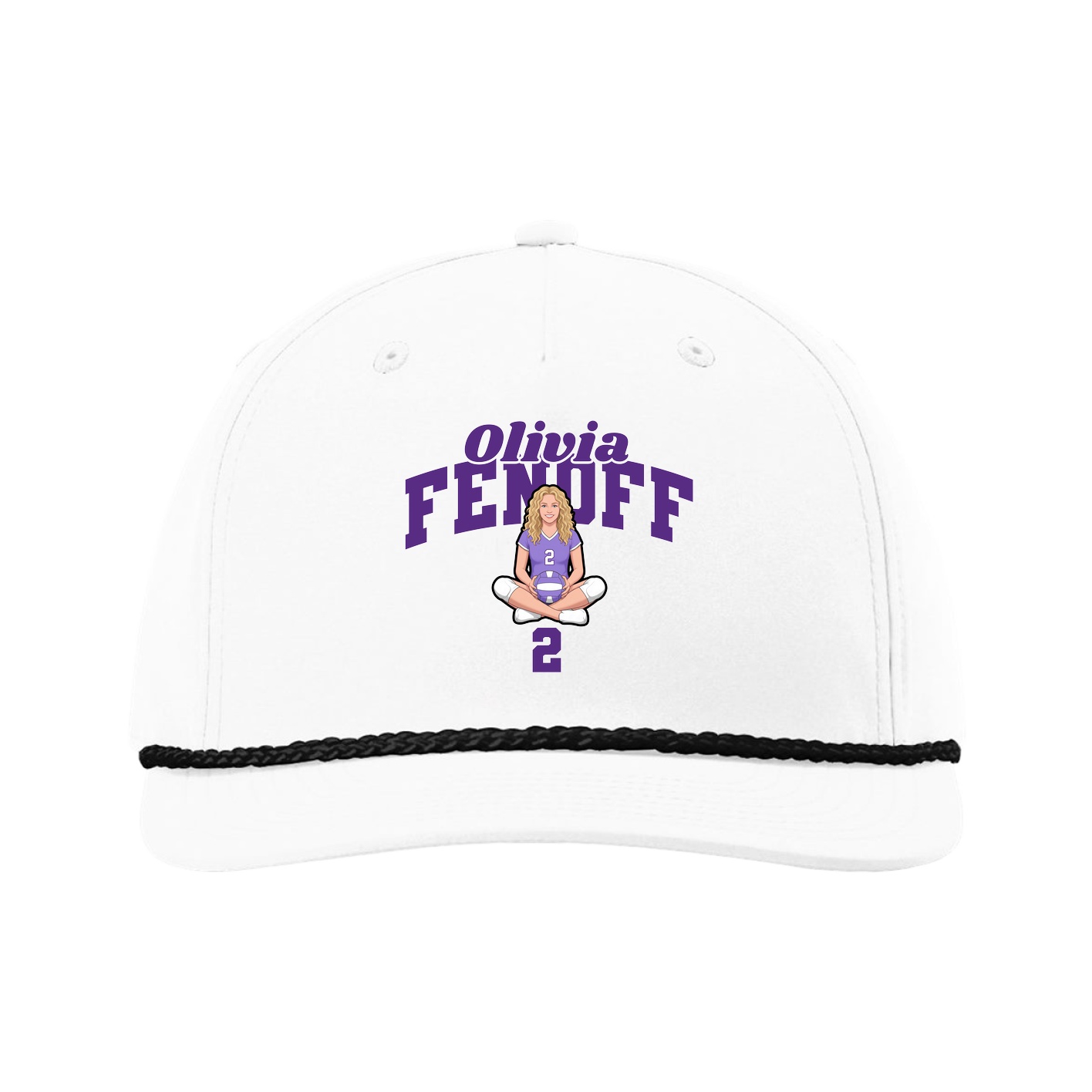 Five-Panel Classic Rope Cap — Signature Arch in White
