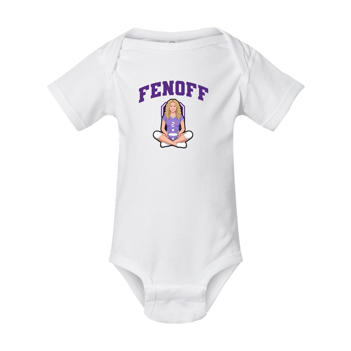 Baby Onesie — Number in White