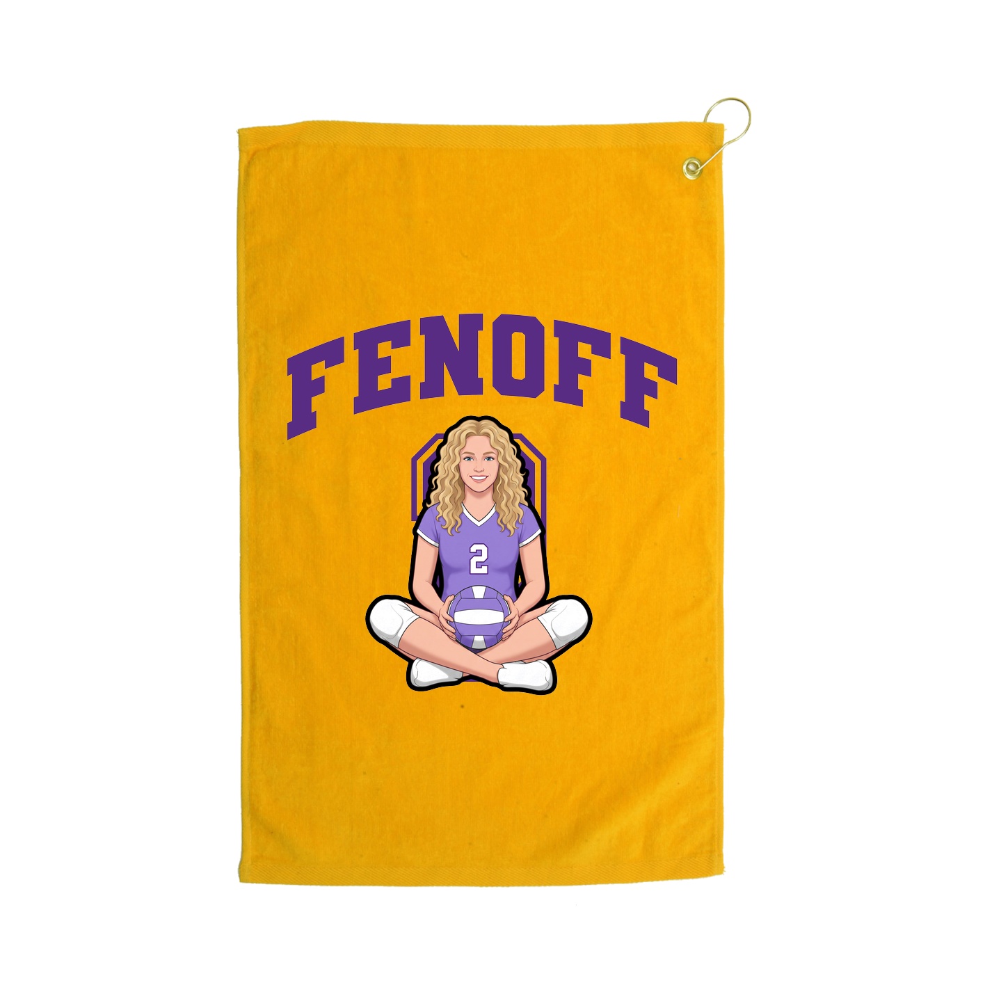 Golf Towel — Number in Gold