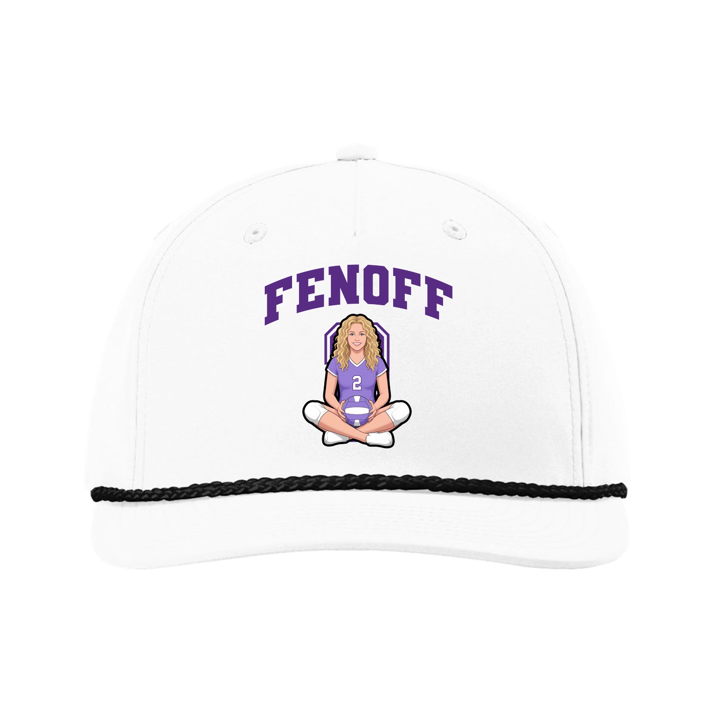 Five-Panel Classic Rope Cap — Number in White