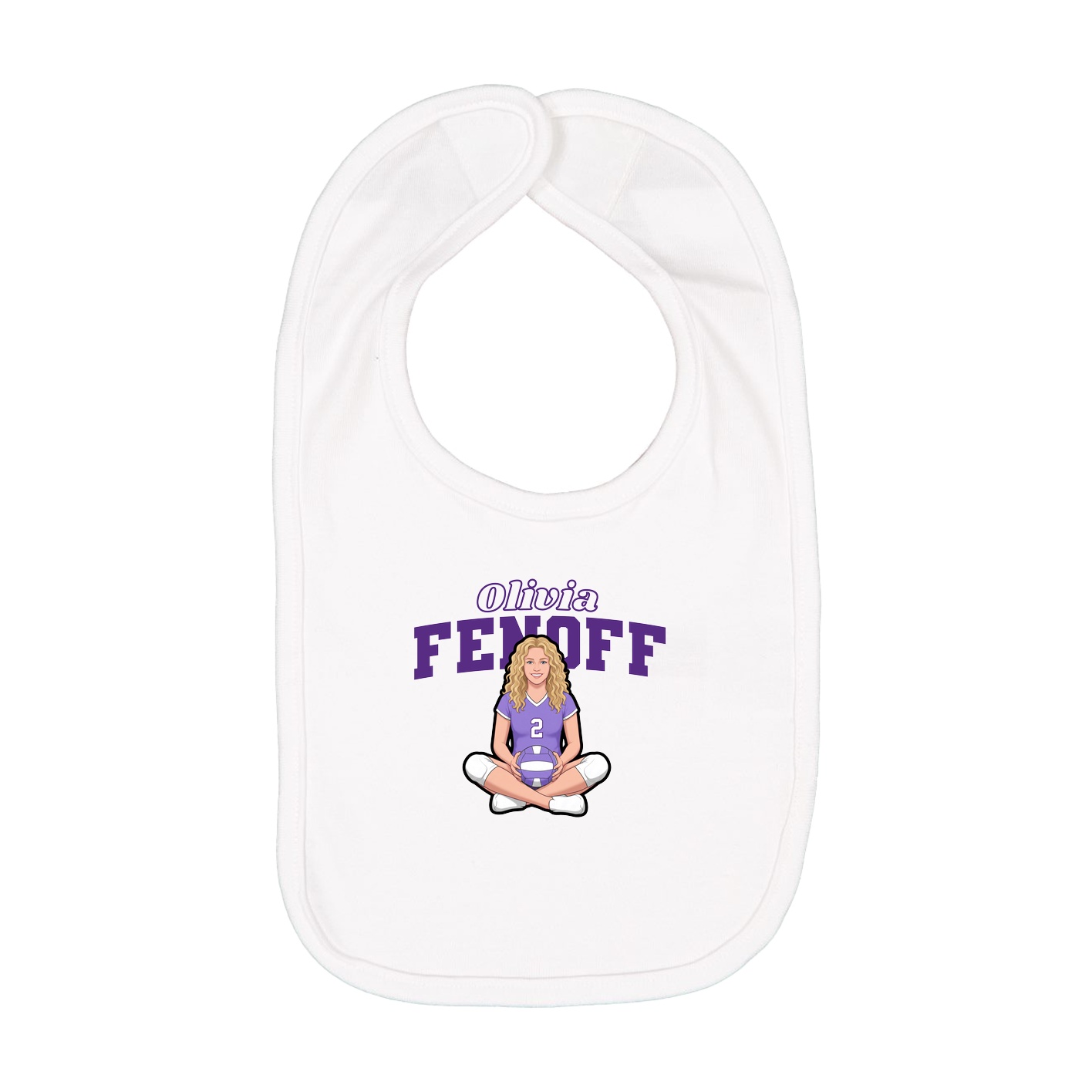 Infant Bib — Name Arch in White